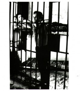 Not crossing the bars.
