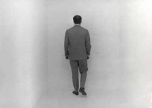 Yves Klein in the Void Room (Raum der Leere), Museum Haus Lange, Krefeld, January 1961.