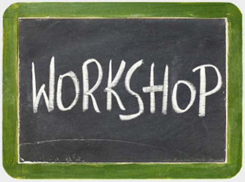 workshop blackboard sign