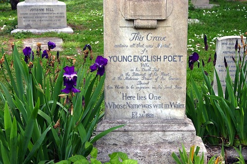 Keats’s Grave, Accatolico Cemetery, Rome.