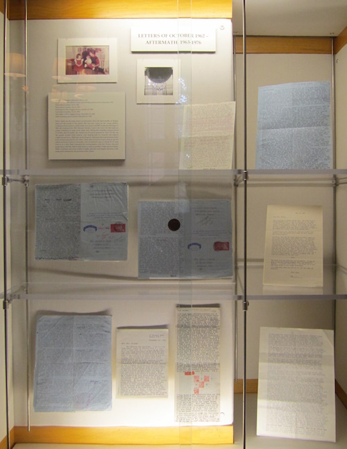 Sylvia Plath letters on display at Indiana University, 2012.  Photograph by Peter K. Steinberg.