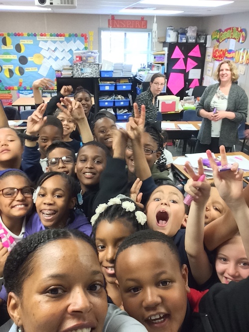 Selfie with Ms. Gorski's 4th graders