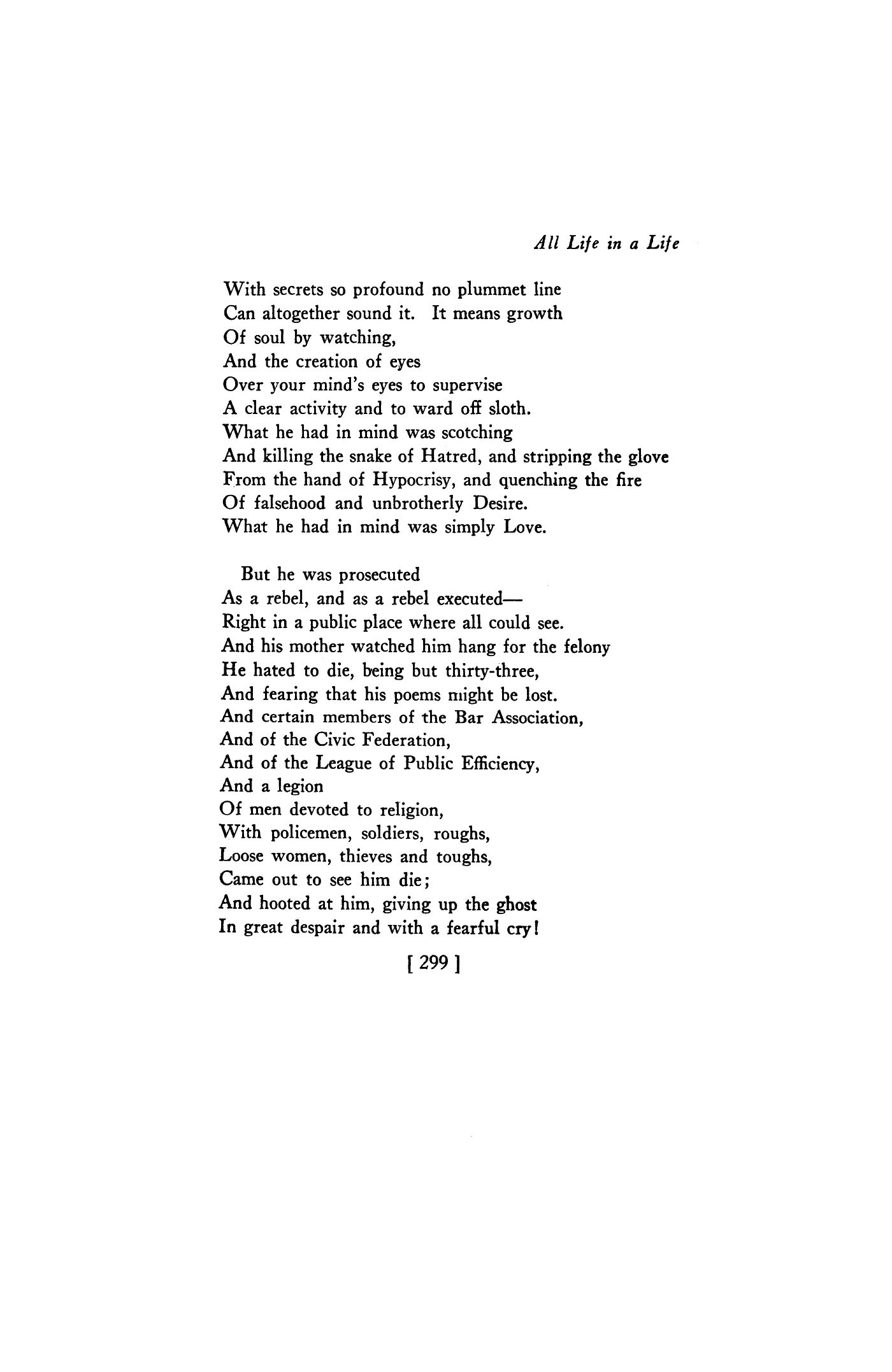 All Life in a Life by Edgar Lee Masters | Poetry Magazine