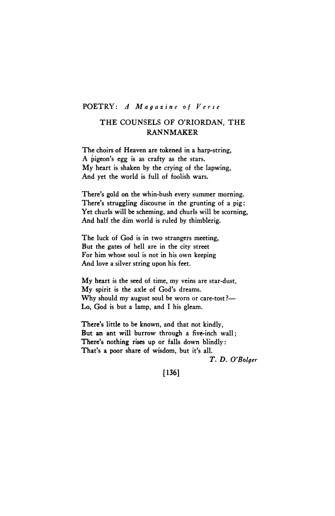 The Counsels of O'Riordan, the Rannmaker