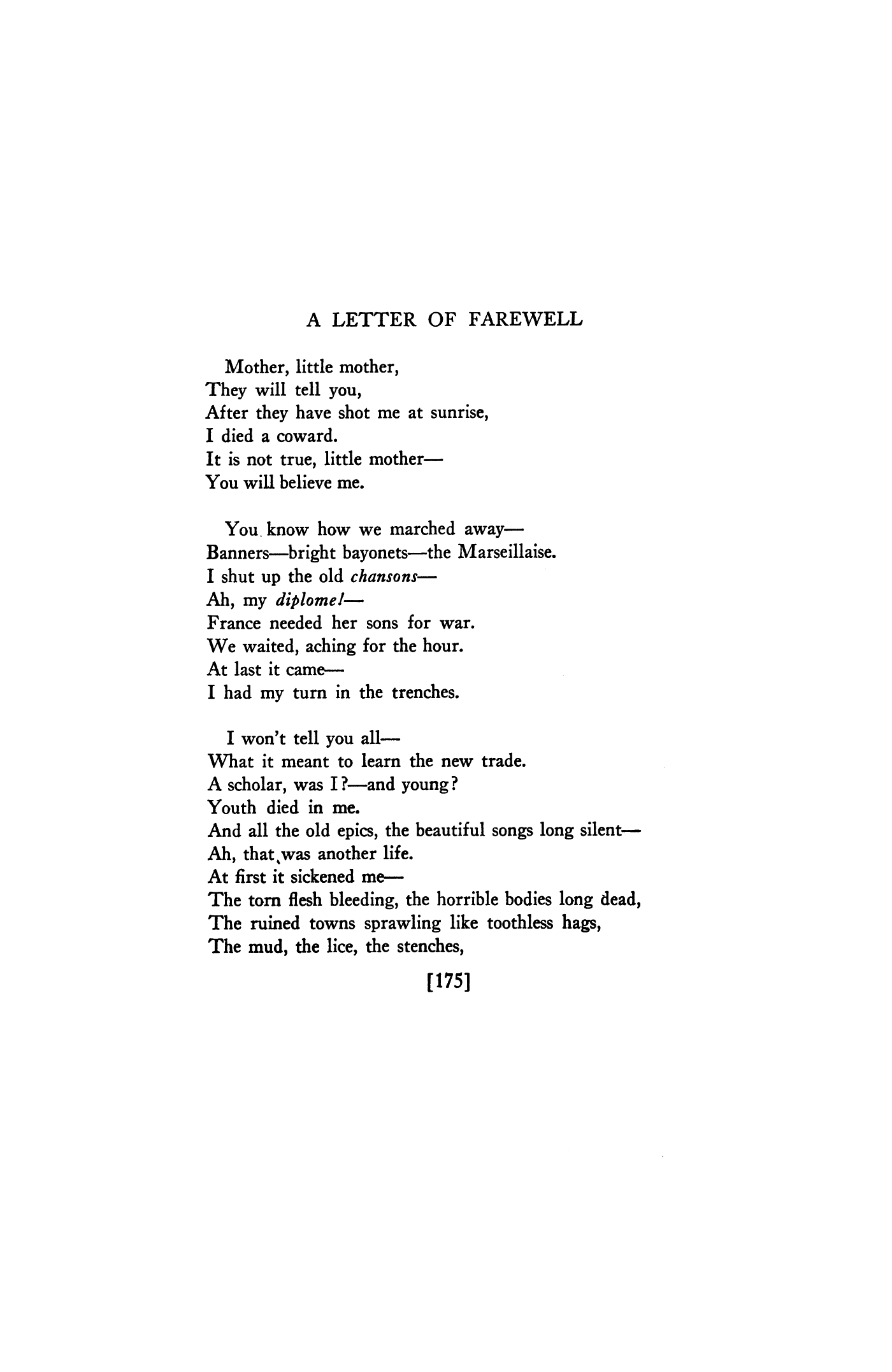 A Letter of Farewell