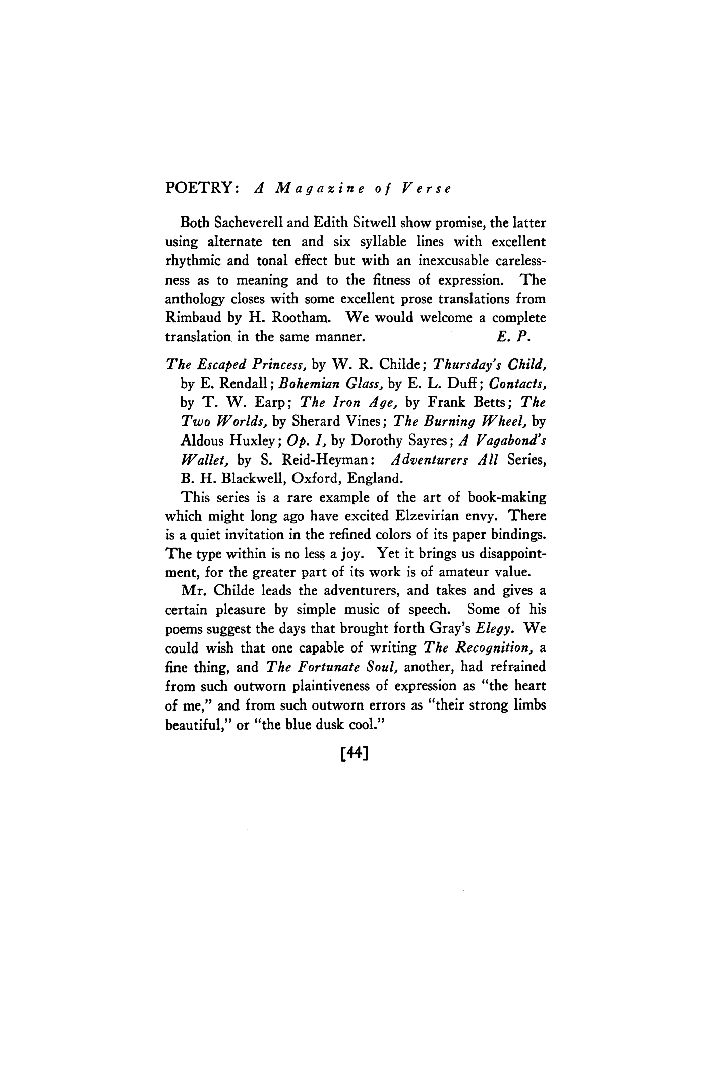 A Flock from Oxford by Ezra Pound The Escaped… Poetry Magazine