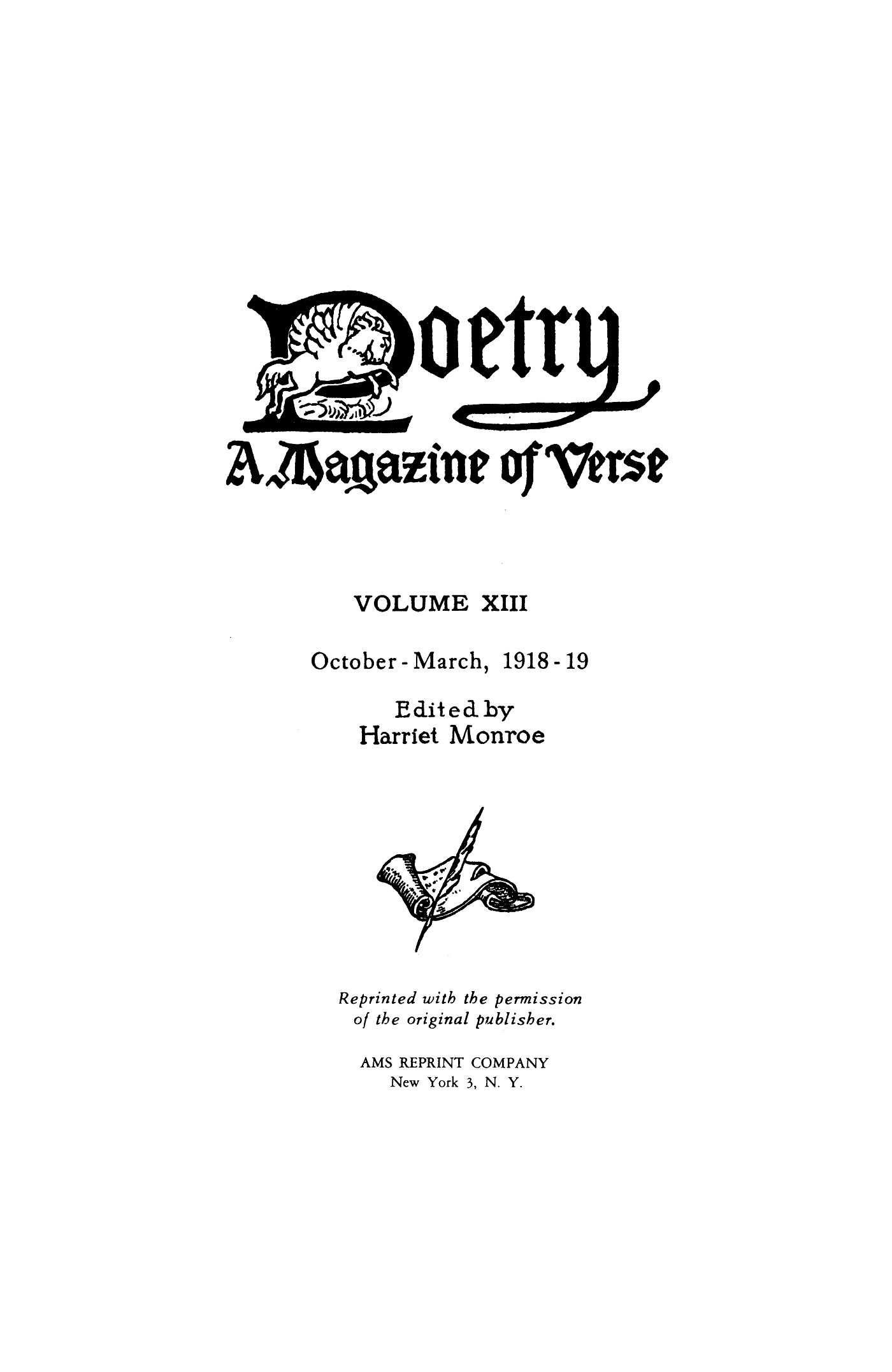 Poetry Magazine Archive Page
