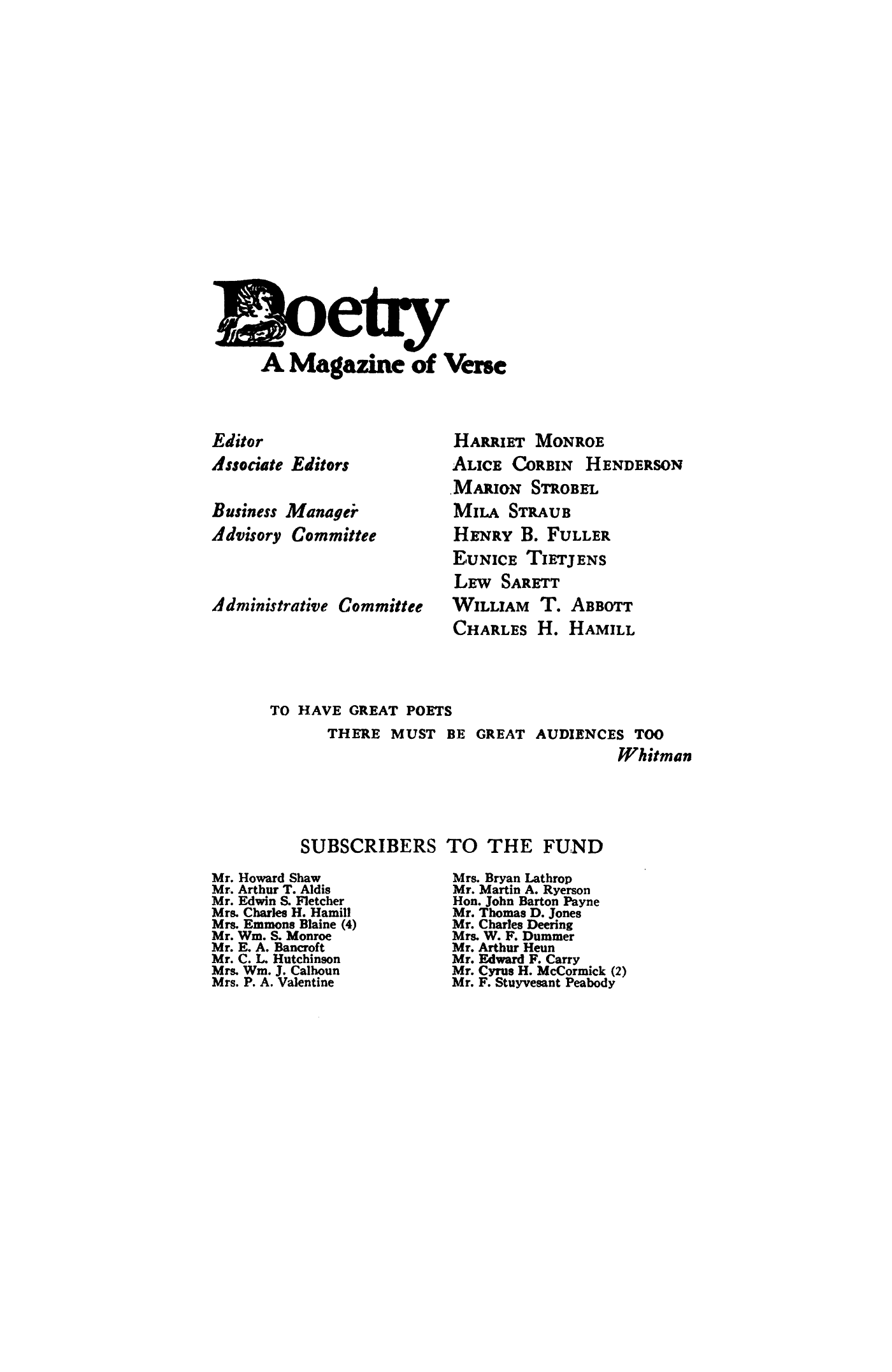 Poetry Magazine Archive Page