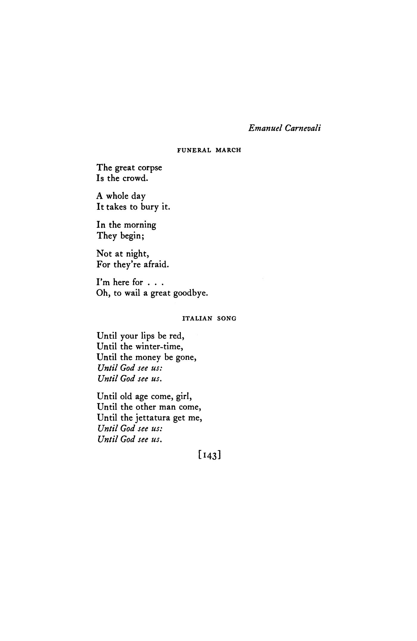 Mourning (Italian Poem)