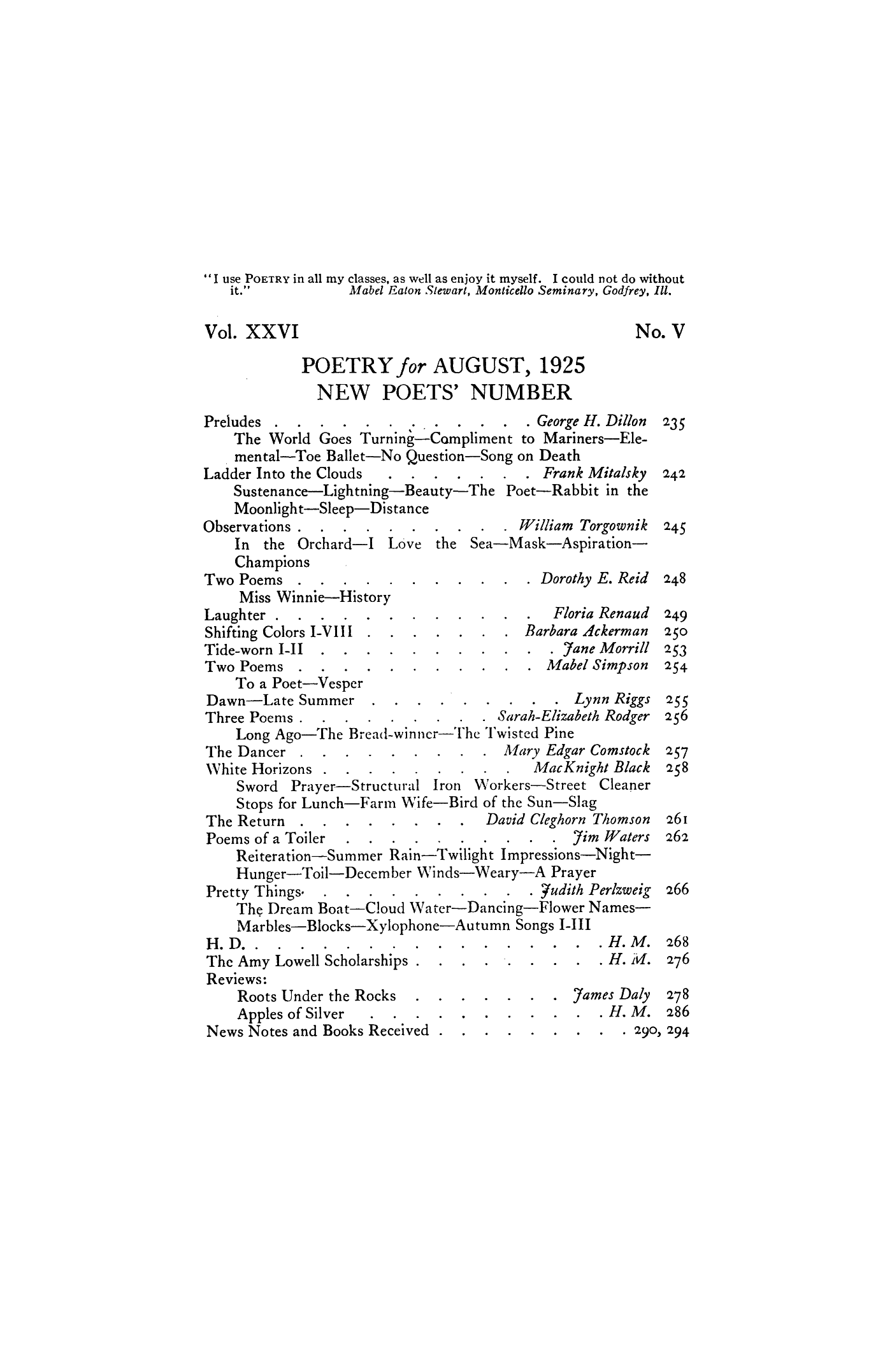 Poetry Magazine Archive Page