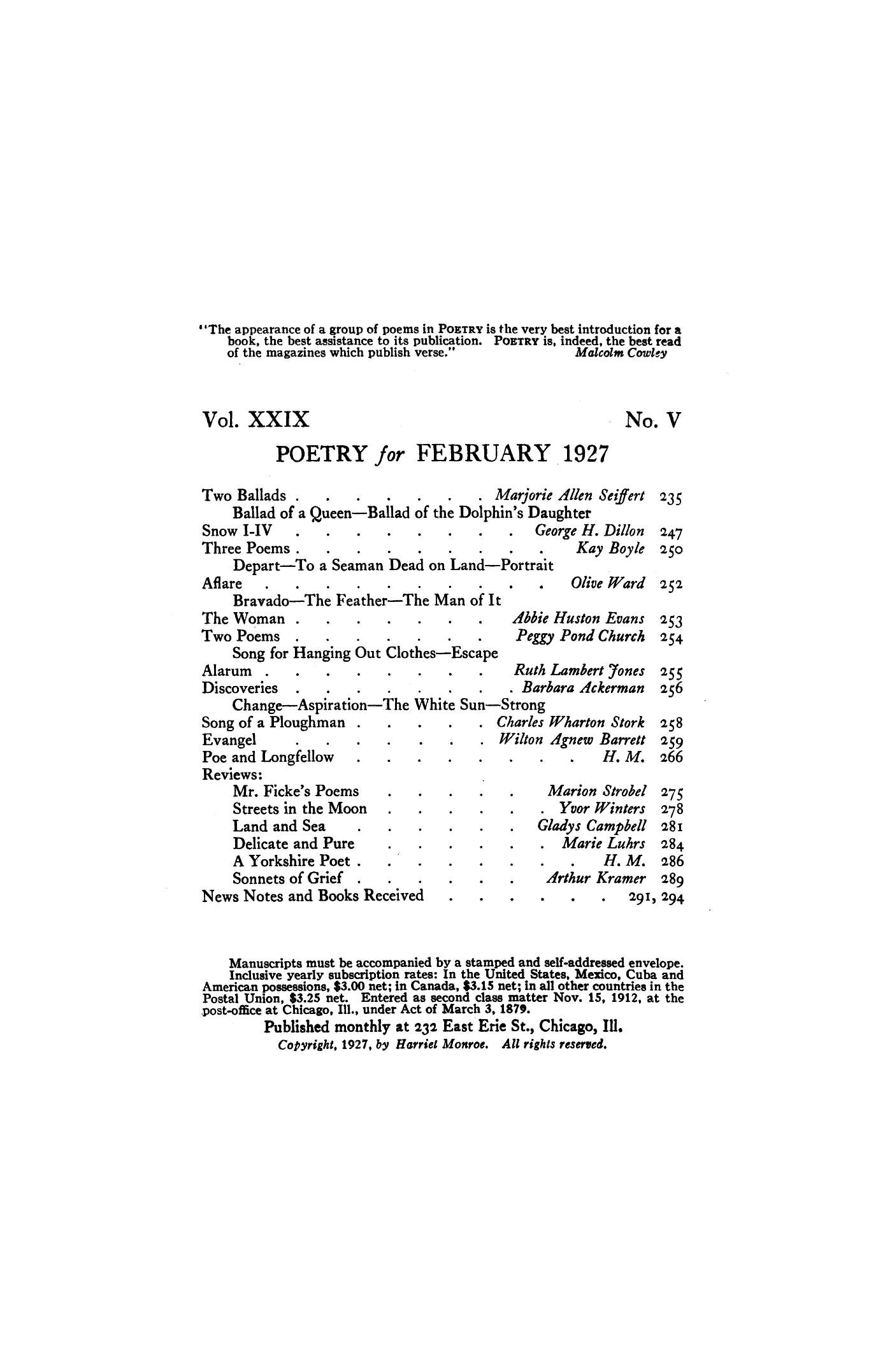 Poetry Magazine Archive Page