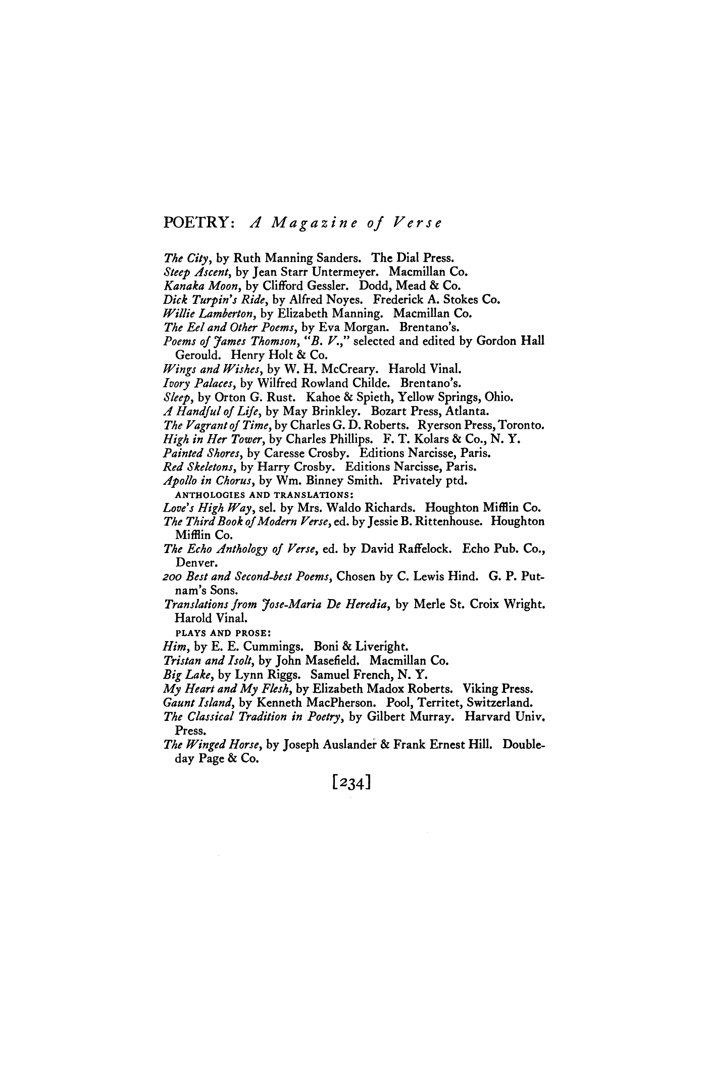 Poetry Magazine Archive Page