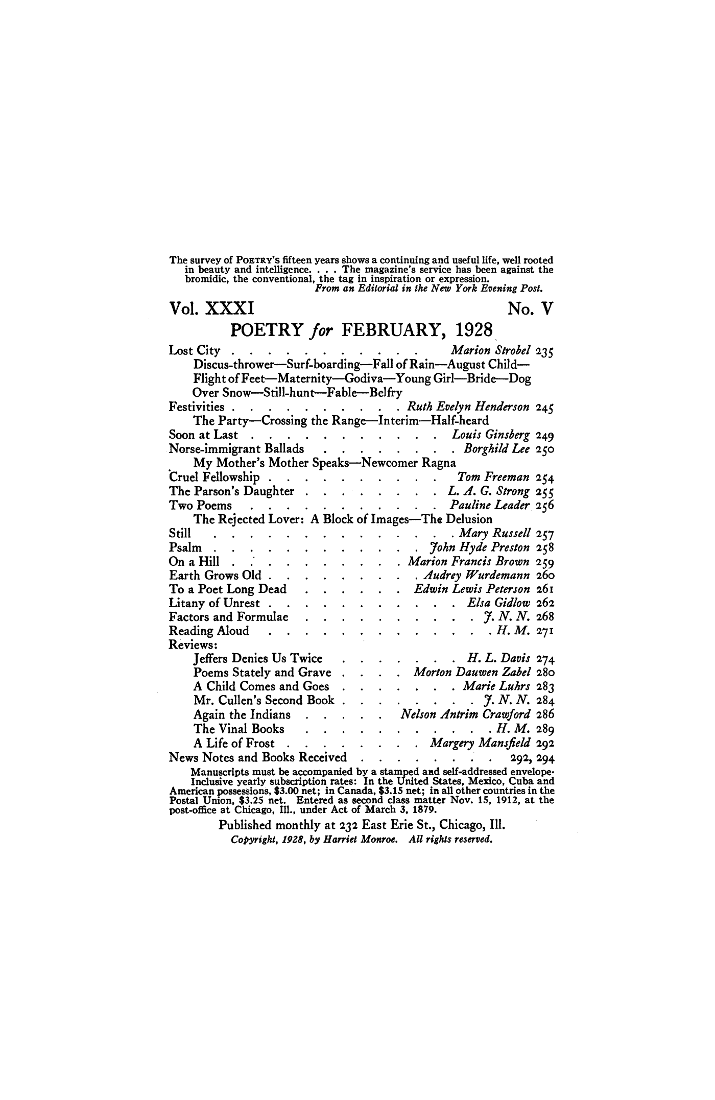 Poetry Magazine Archive Page