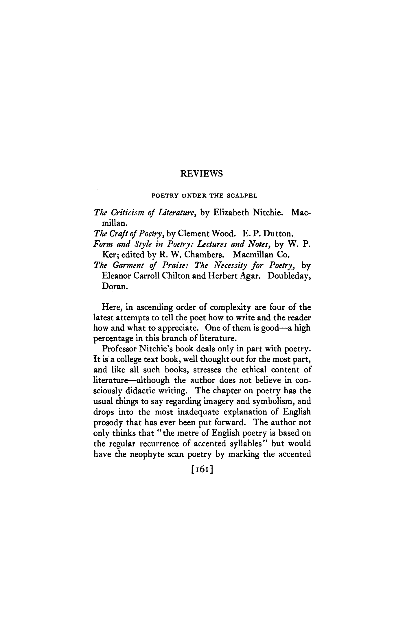 The Garment of Praise, by Eleanor Carroll Chilton and Herbert Agar