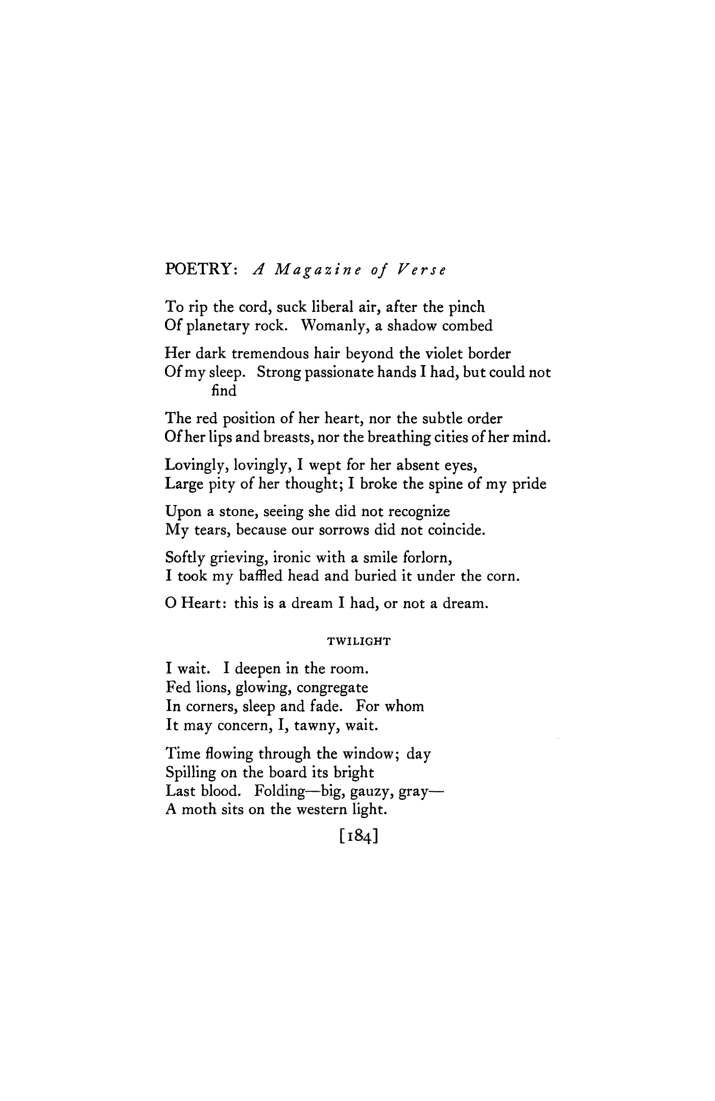 Poem ("O heart: this is a dream...")