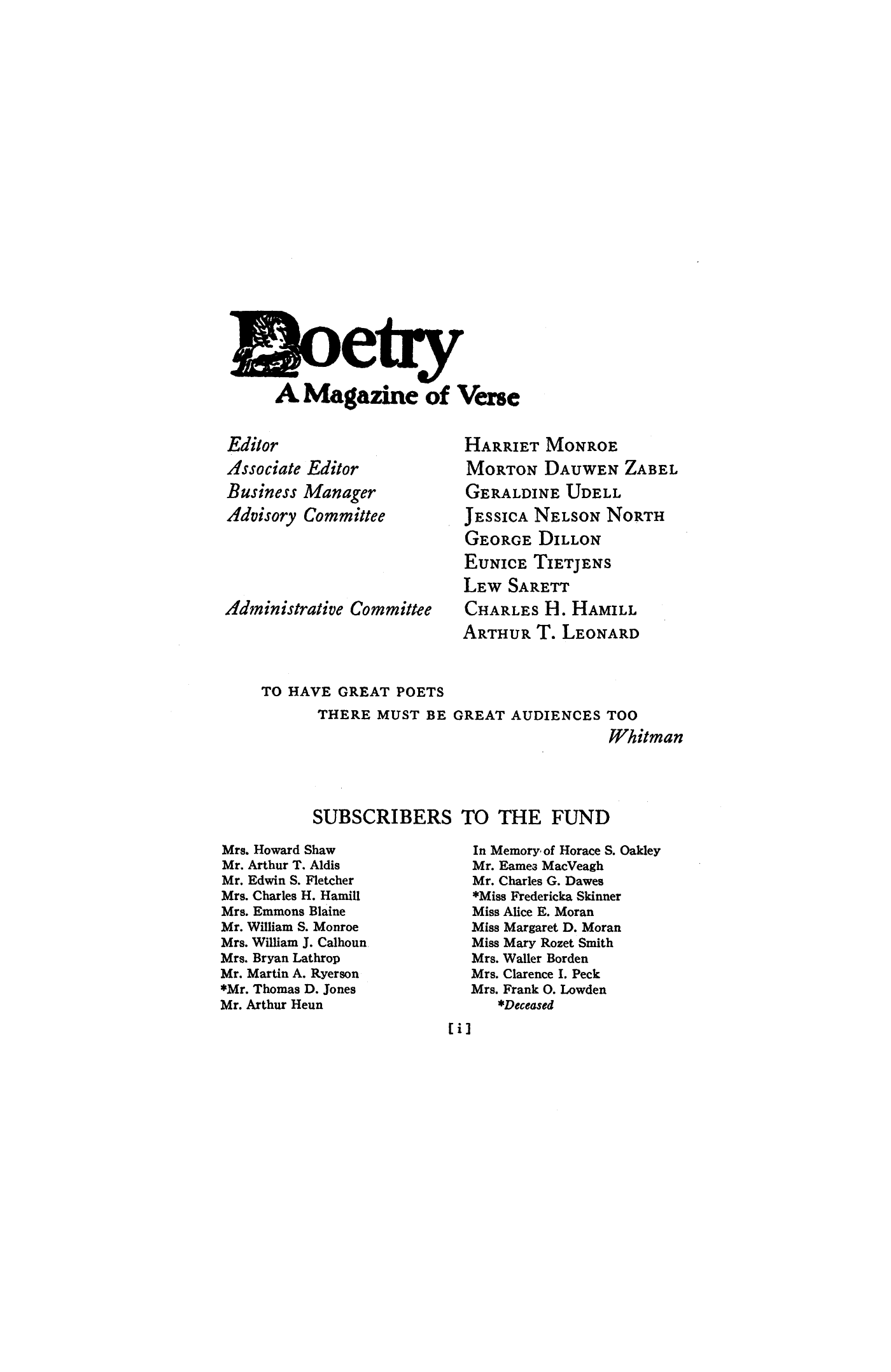 Poetry Magazine Archive Page