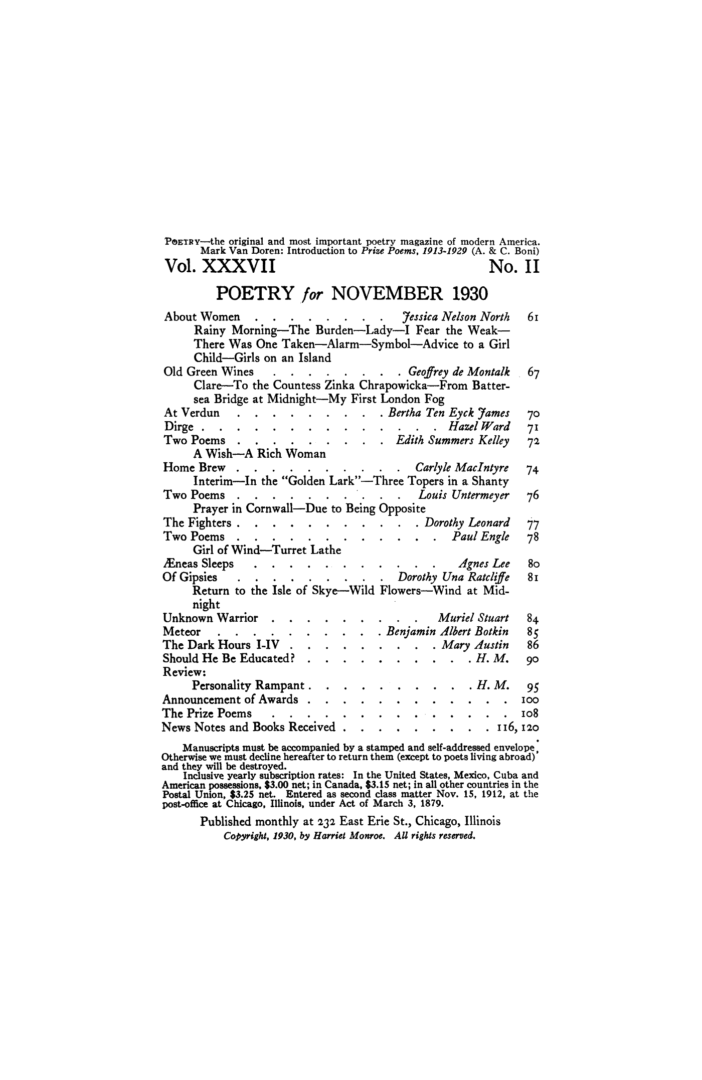 Poetry Magazine Archive Page