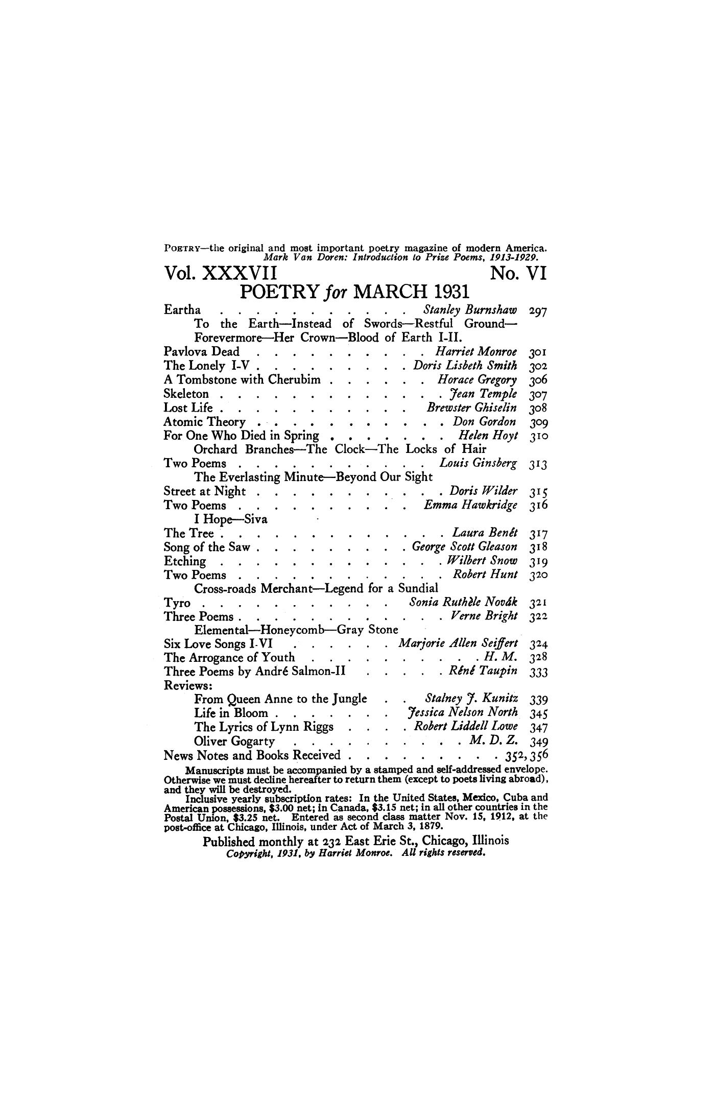 Poetry Magazine Archive Page
