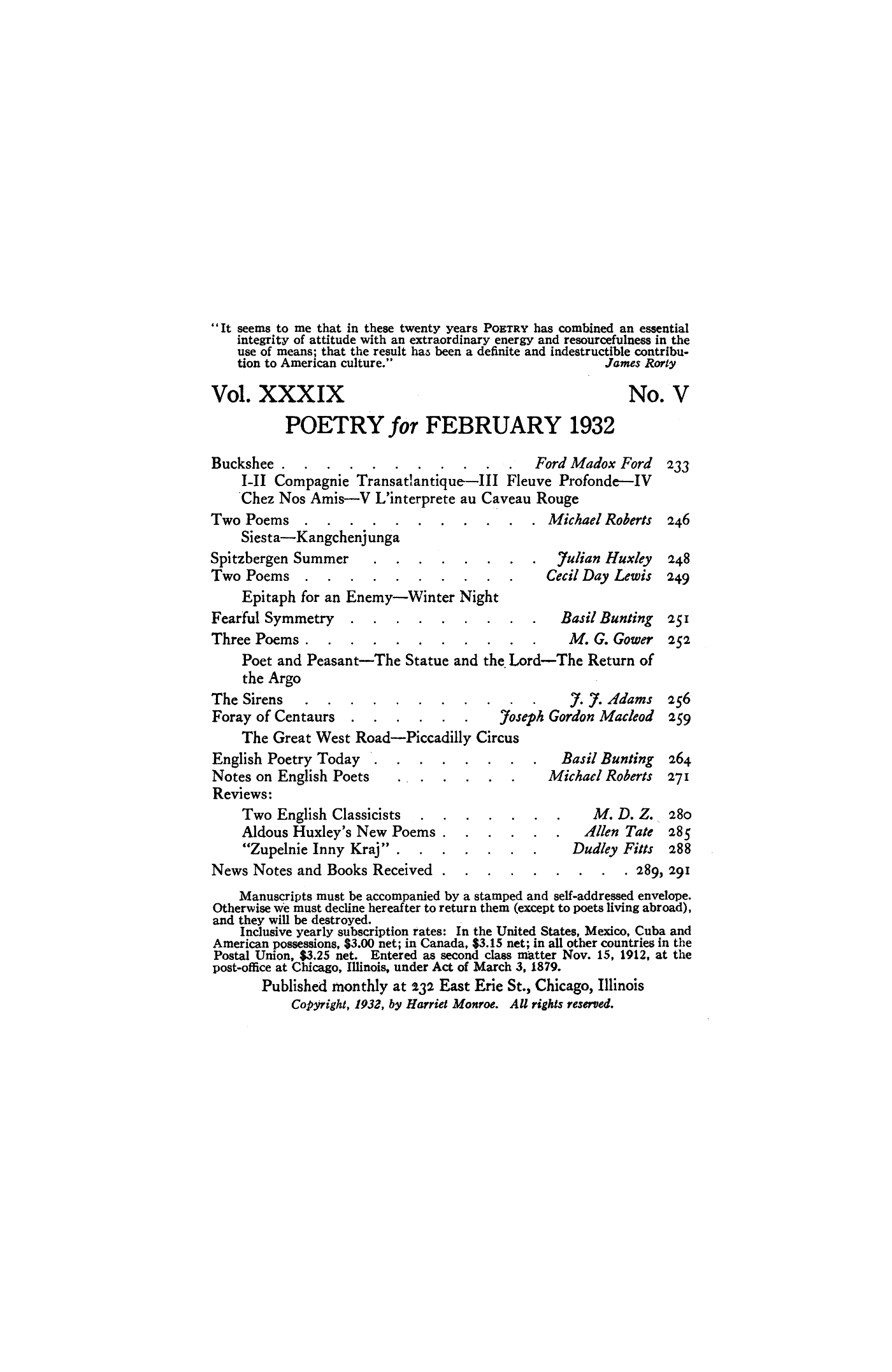 Poetry Magazine Archive Page