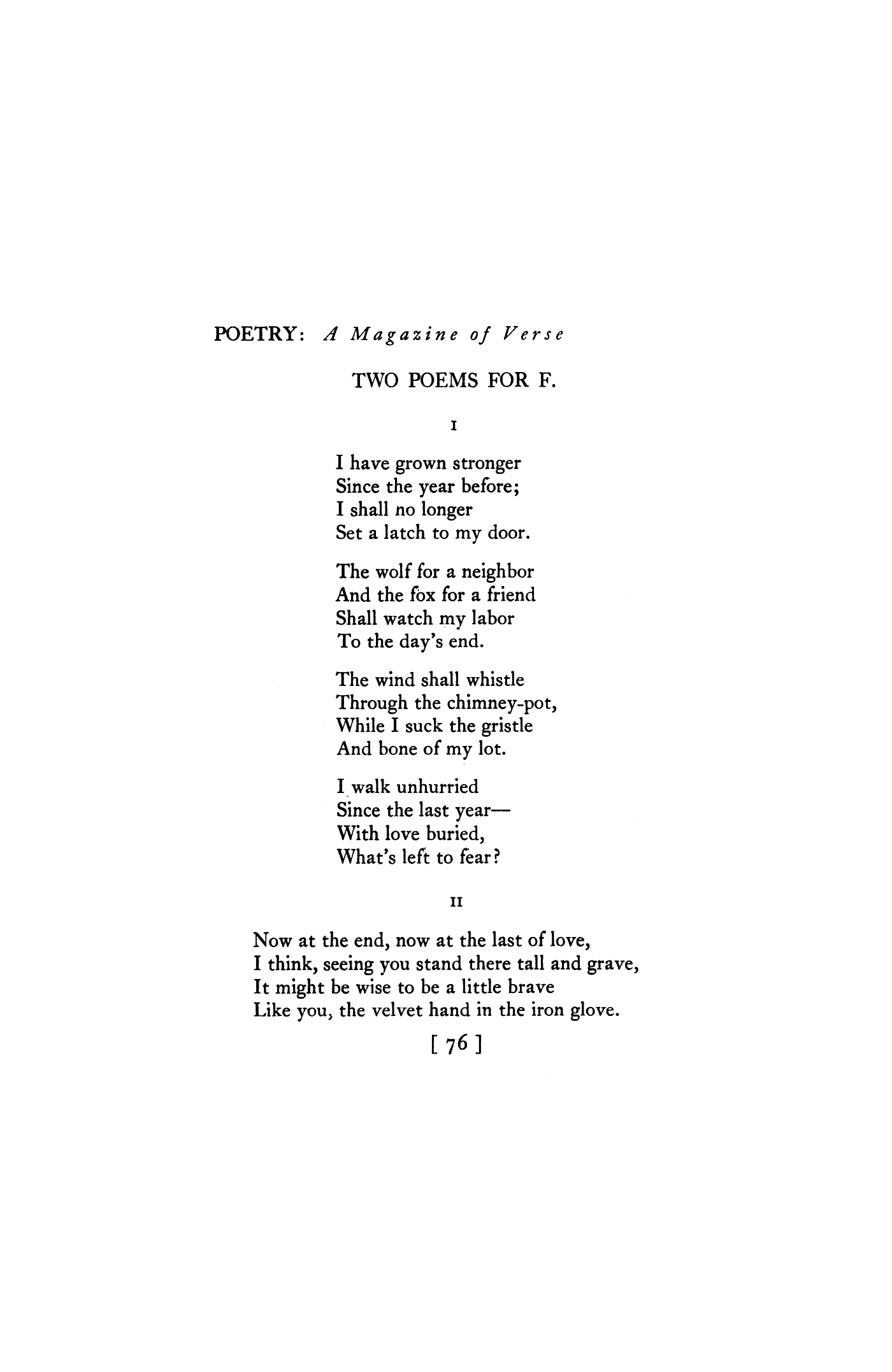 Two Poems for F.