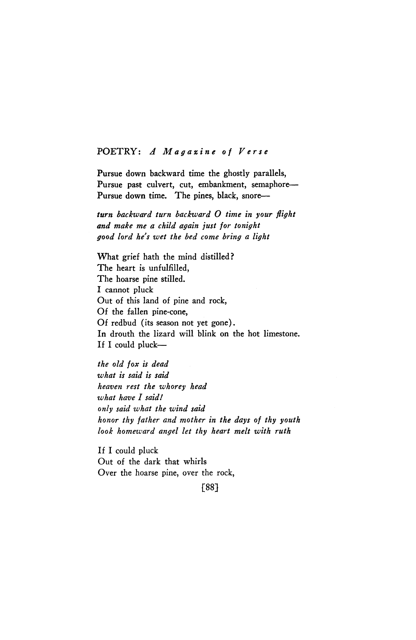 The Return: An Elegy