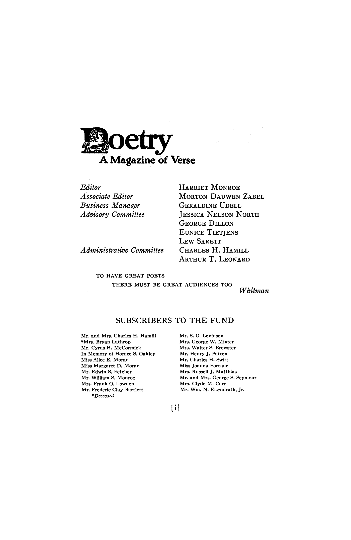 Poetry Magazine Archive Page