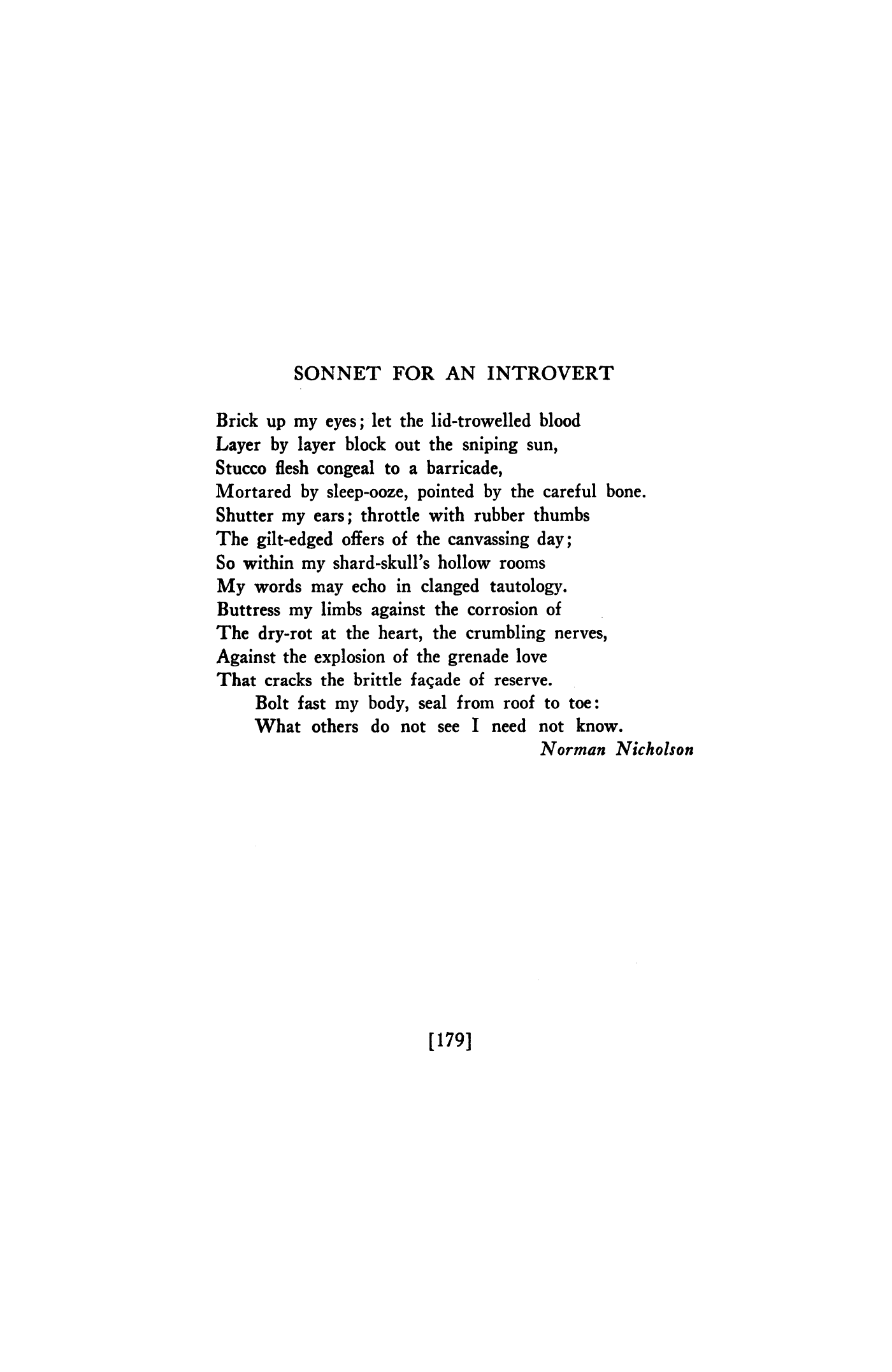 Sonnet for an Introvert