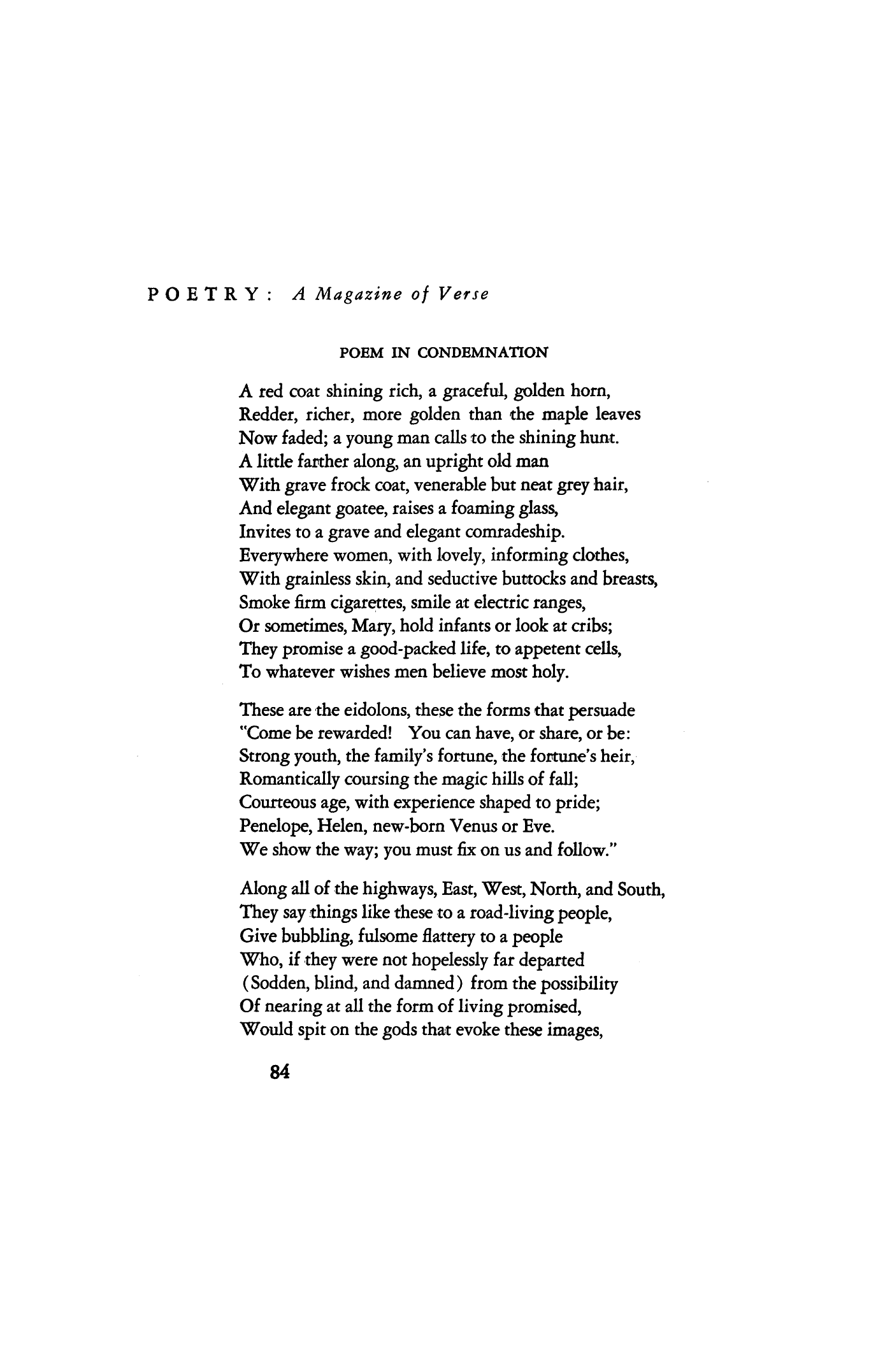 Poem in Condemnation