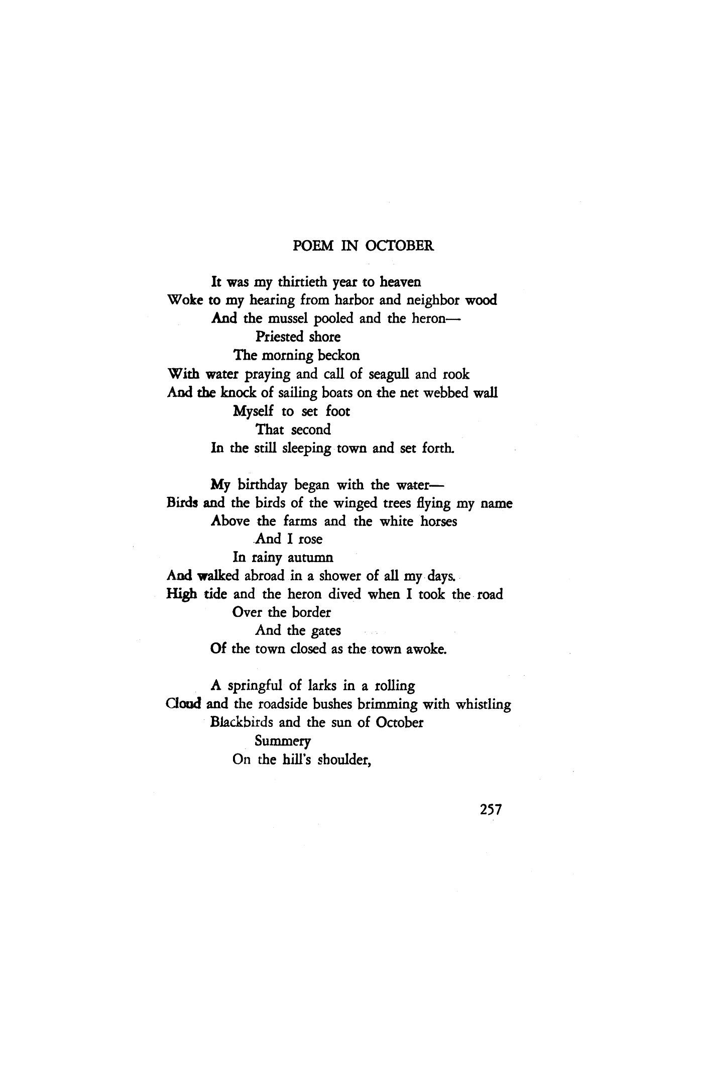 Poem in October