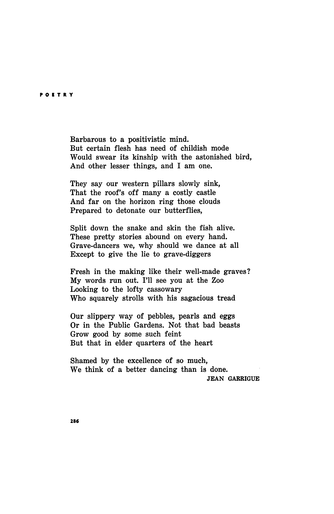 Declamation after the Three Bears by Jean Garrigue | Poetry Magazine