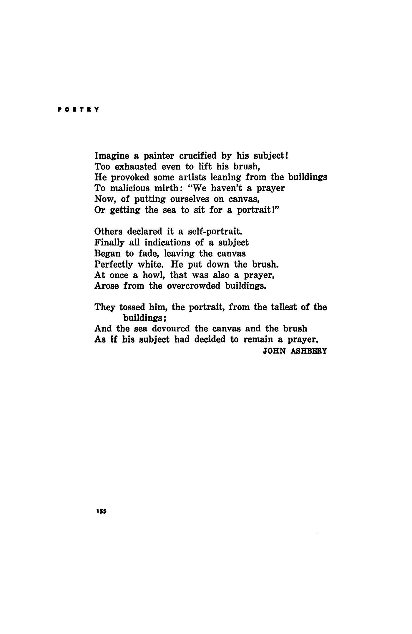 The Painter by John Ashbery Poetry Magazine