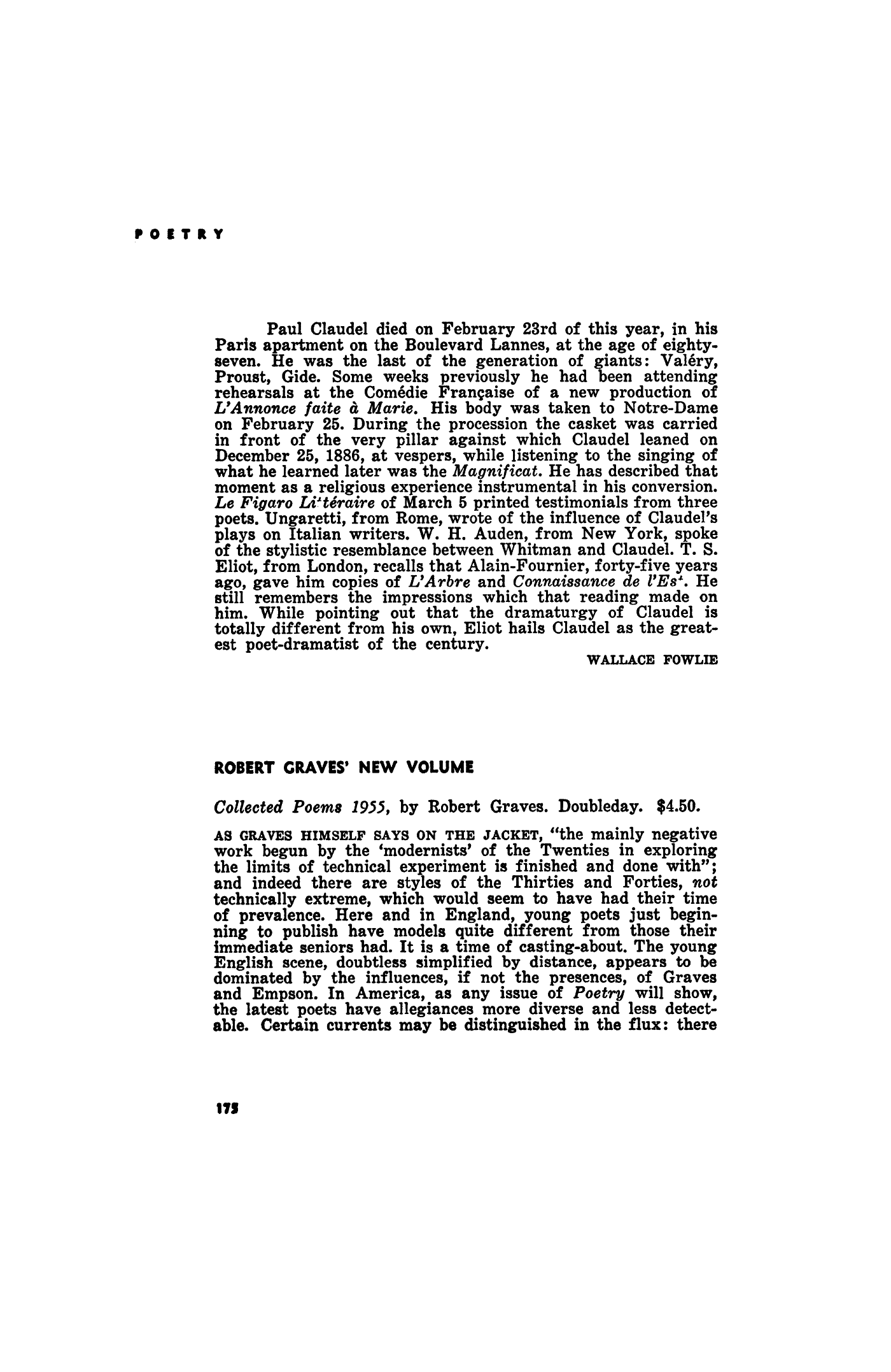 Claudel: The Tidings That Are the Poem