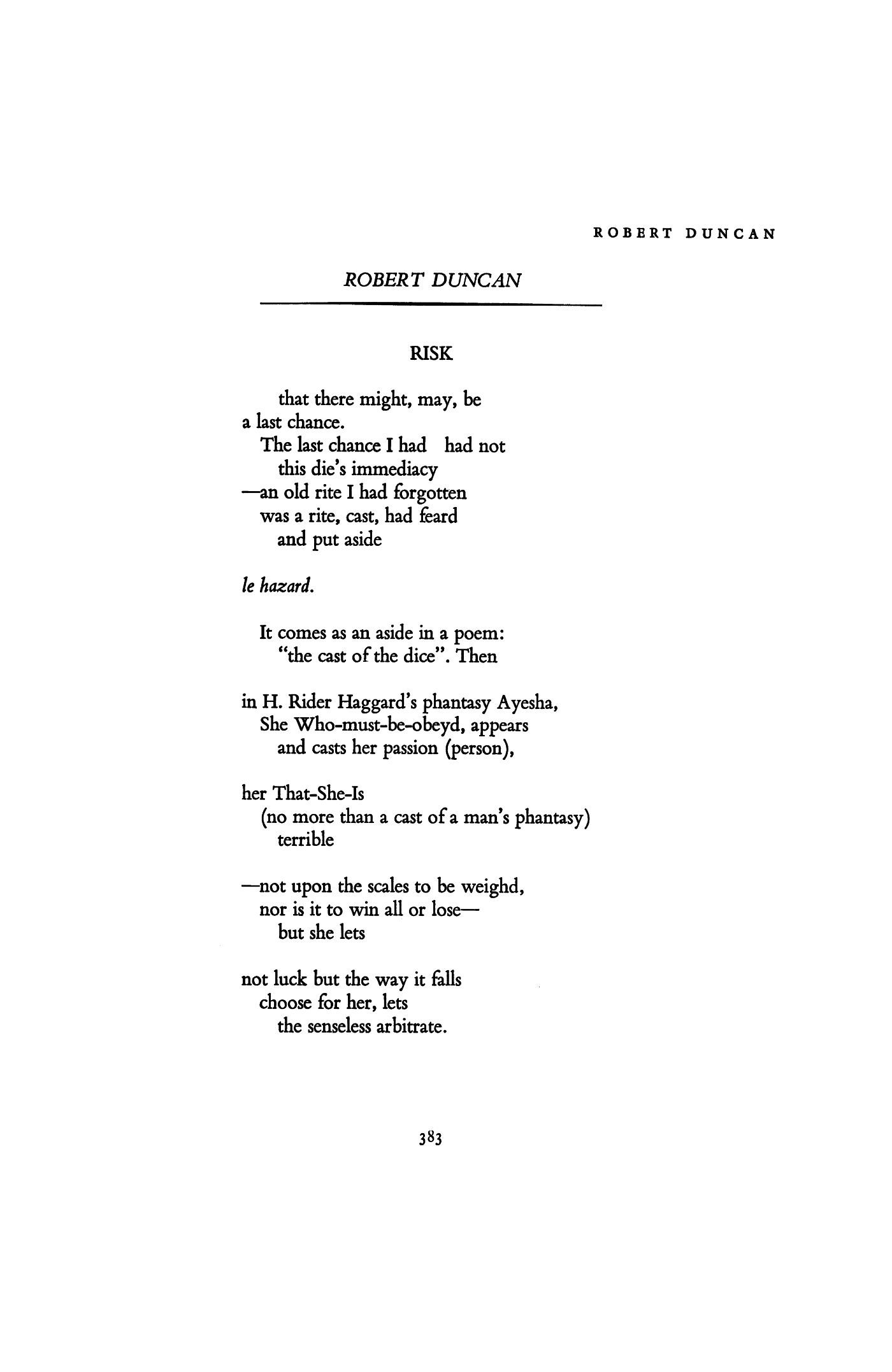 poem about risk