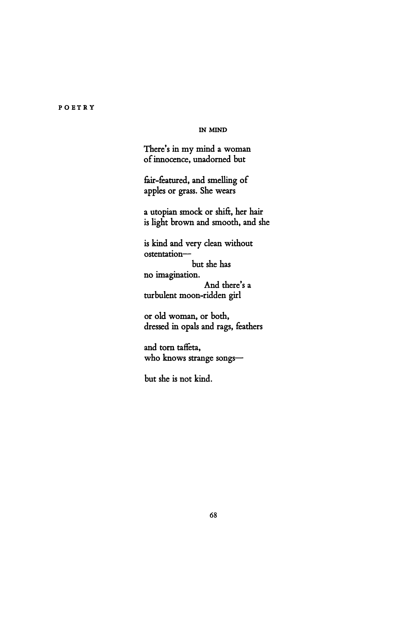 In Mind By Denise Levertov Poetry Magazine