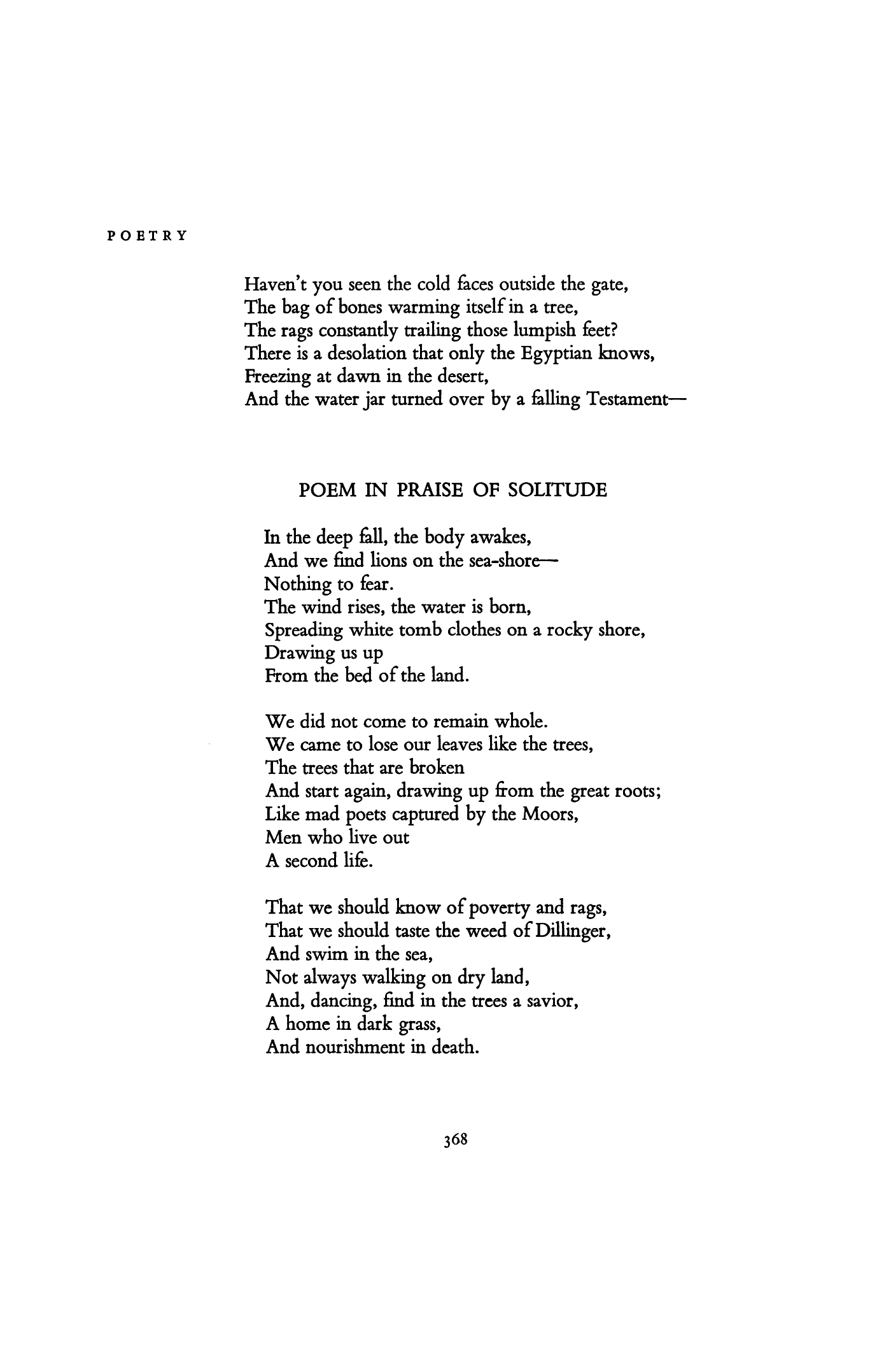 Poem in Praise of Solitude