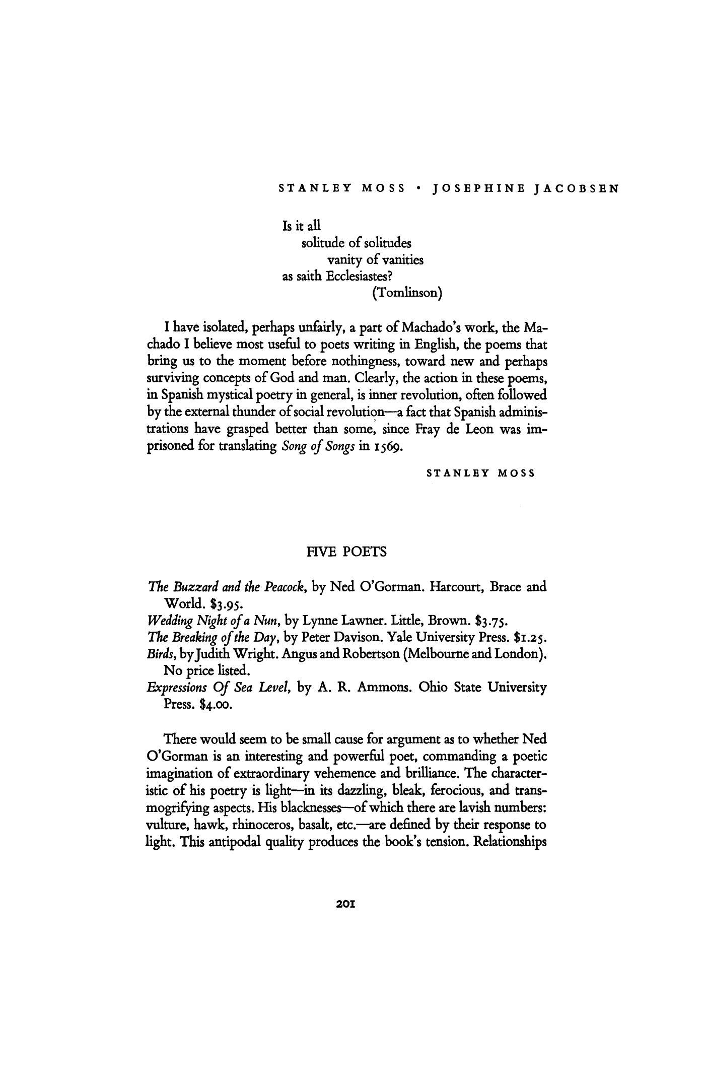 Castilian Ilexes: Versions from Antonio Machado (Tr. by Charles Tomlinson and Henry Gifford)