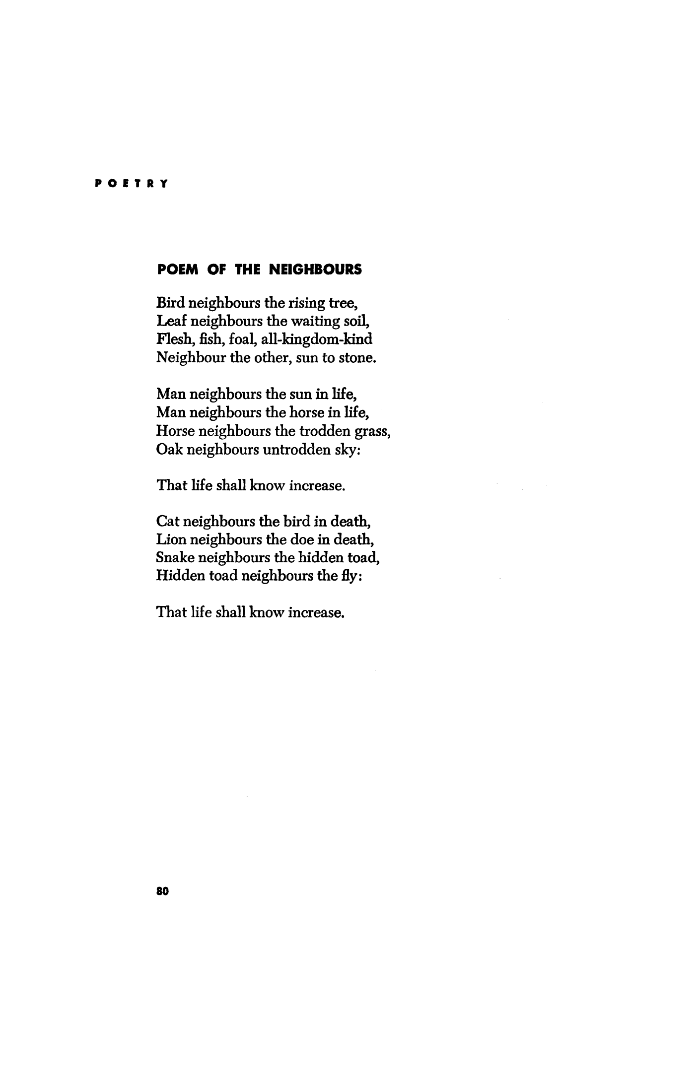 Poem of the Neighbours