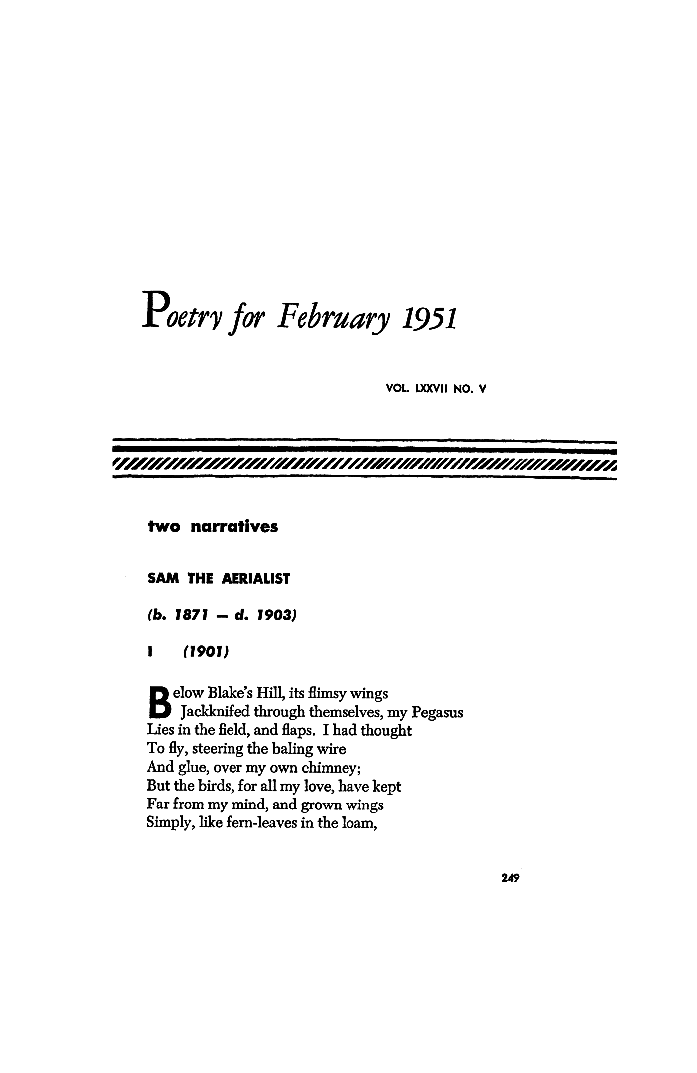 Sam the Aerialist (B. 1871-D. 1903)