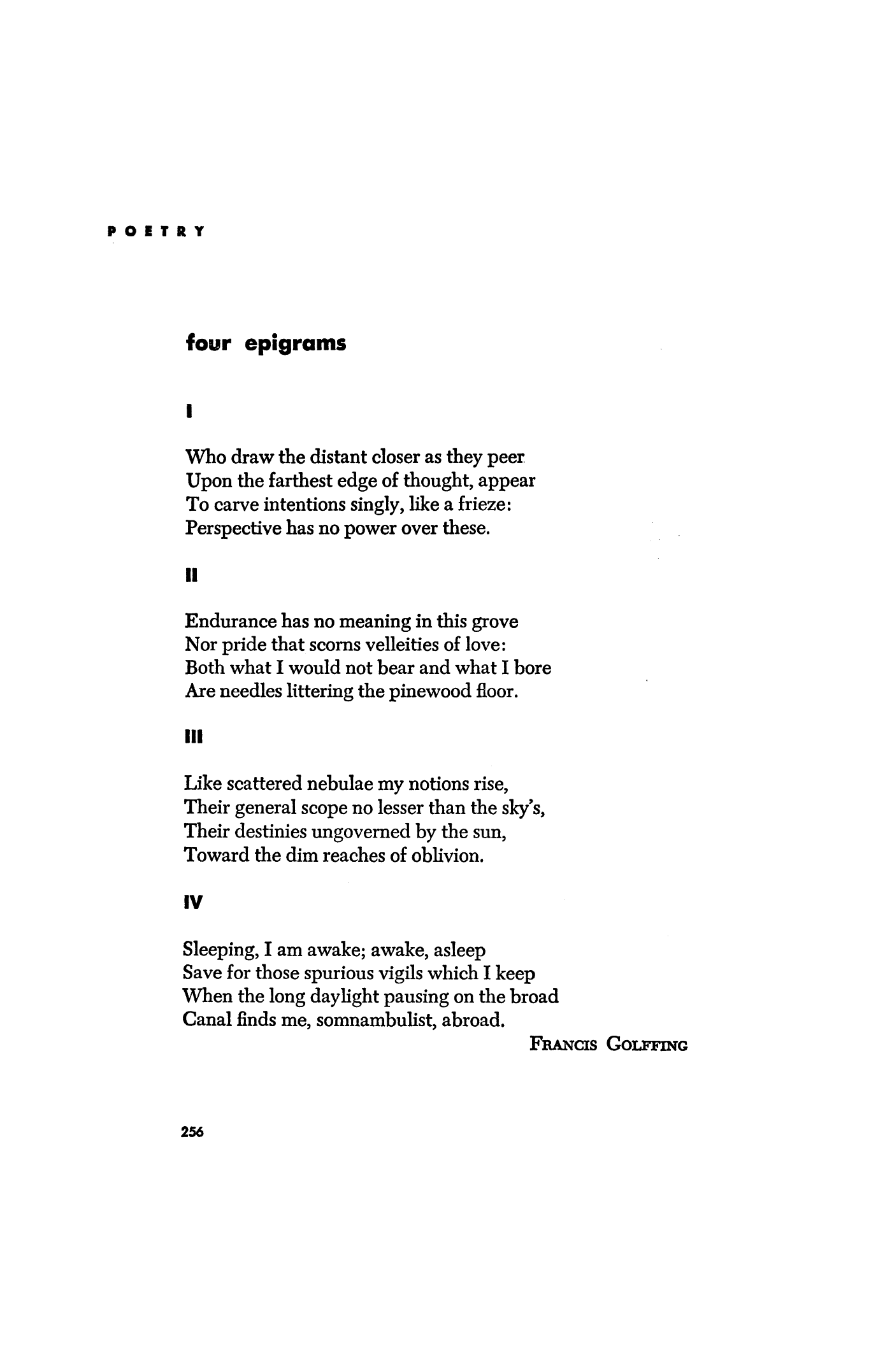 Four Epigrams