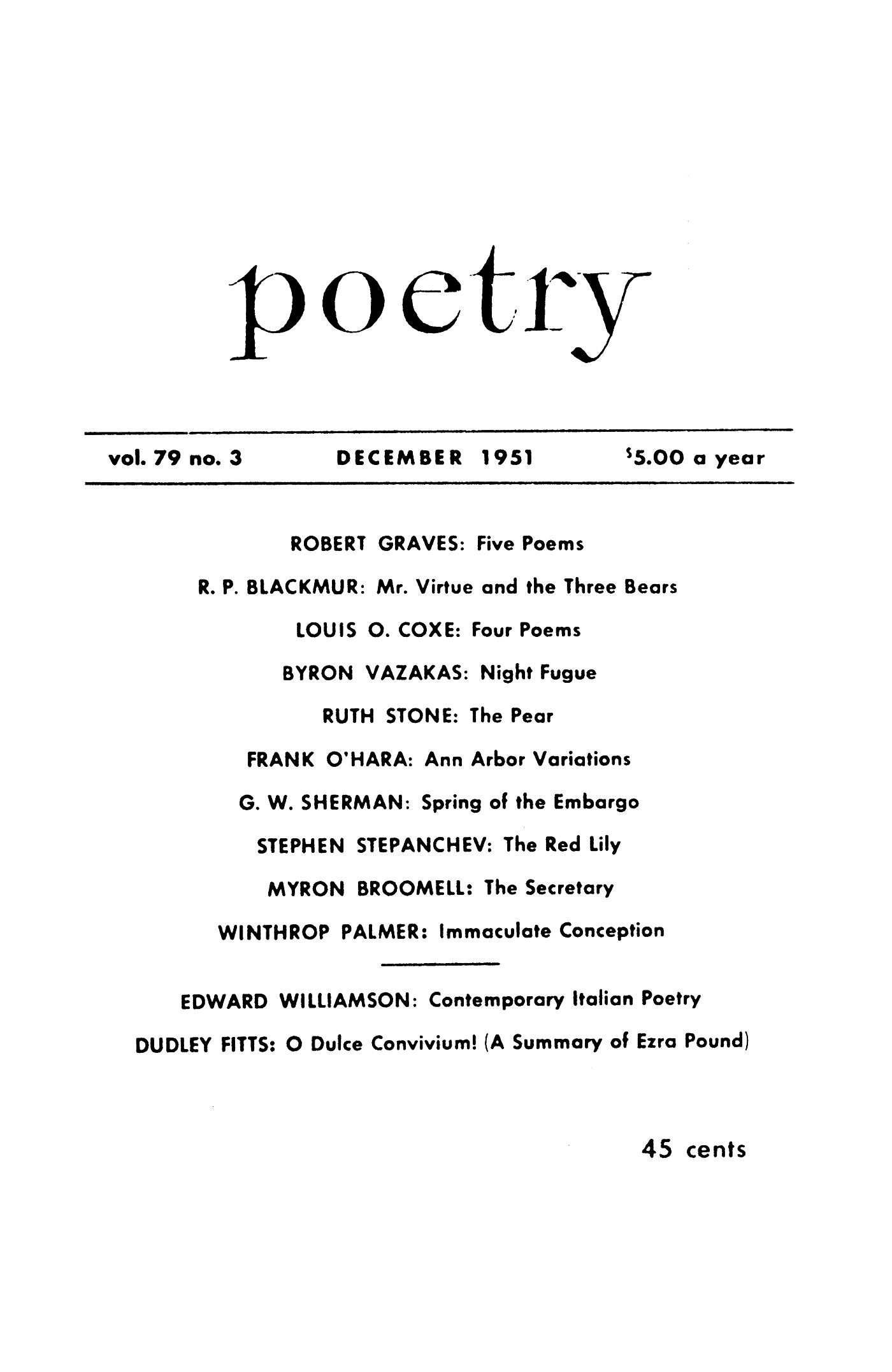 Poetry Magazine Archive Page