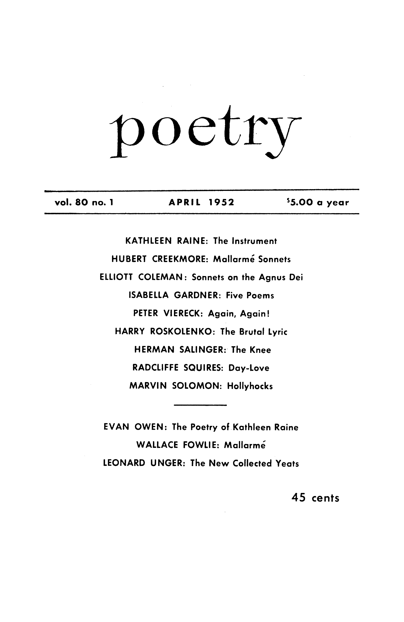 Poetry Magazine Archive Page