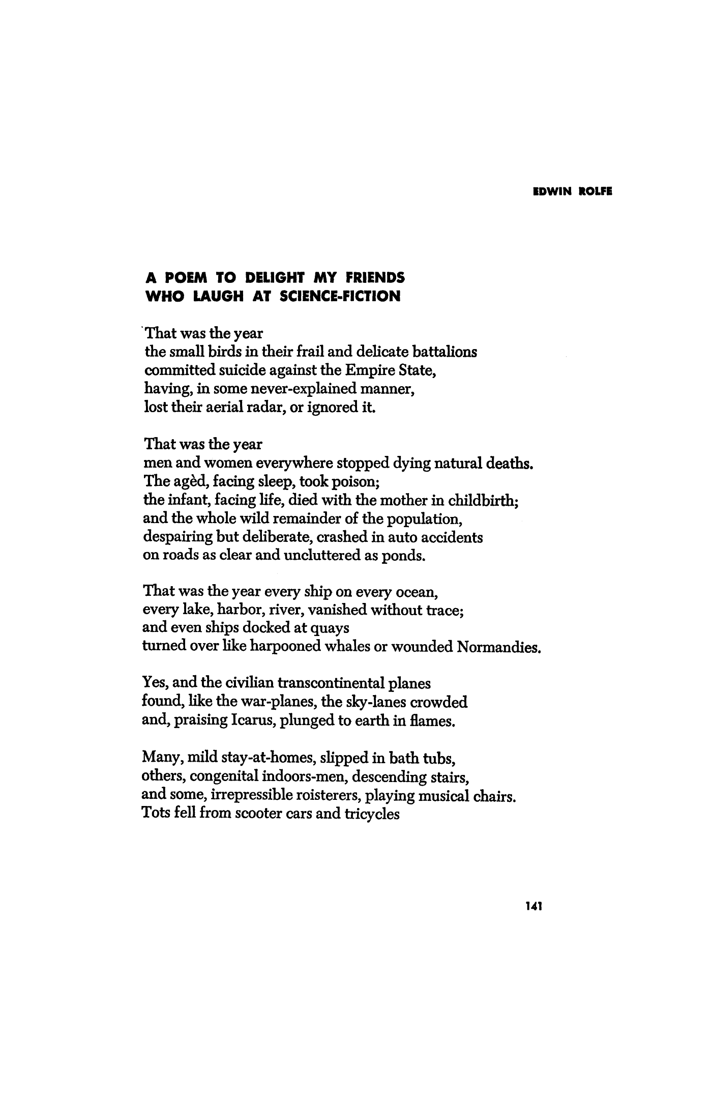 A Poem to Delight My Friends Who Laugh at Science-Fiction