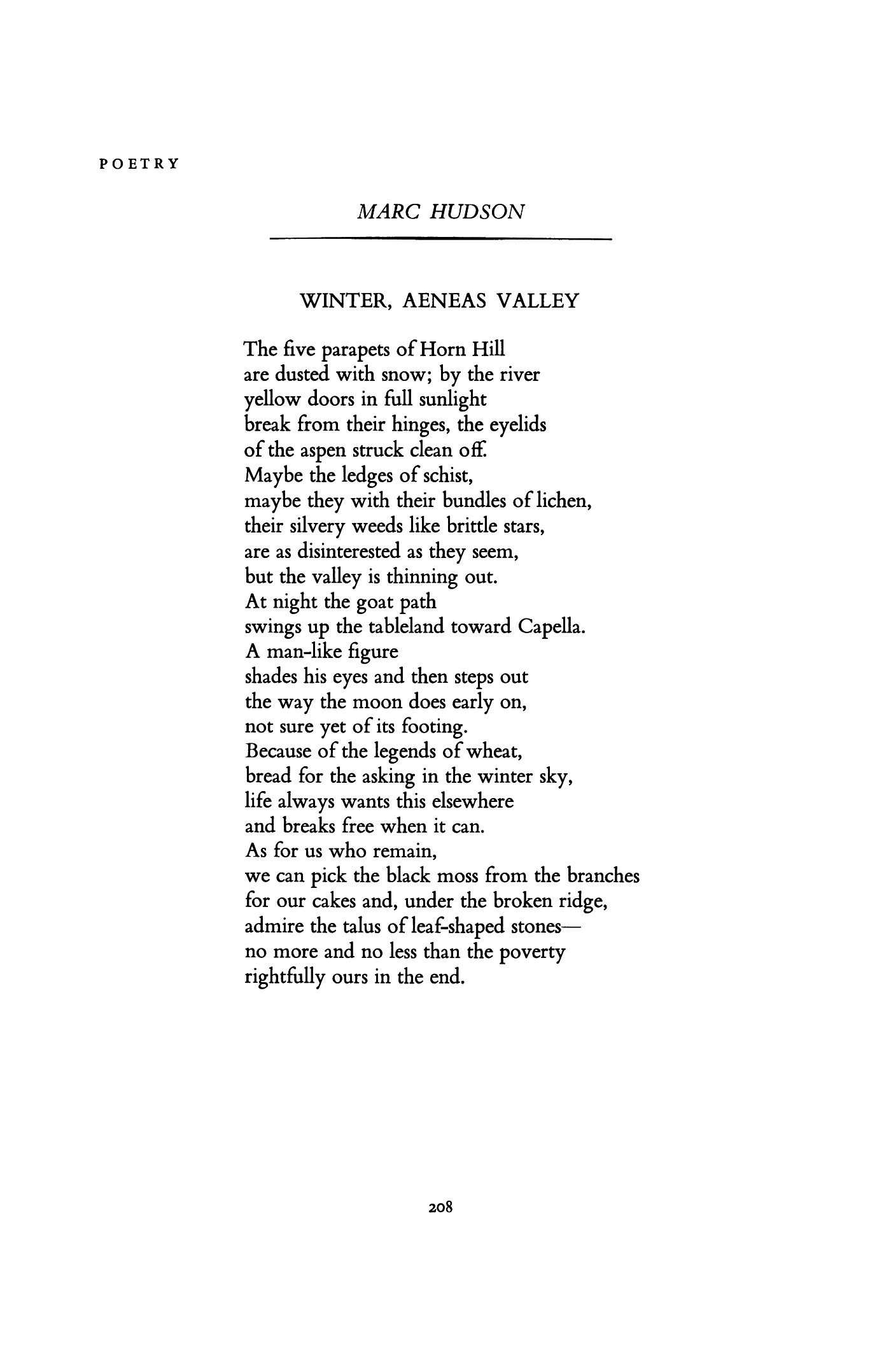 Winter, Aeneas Valley