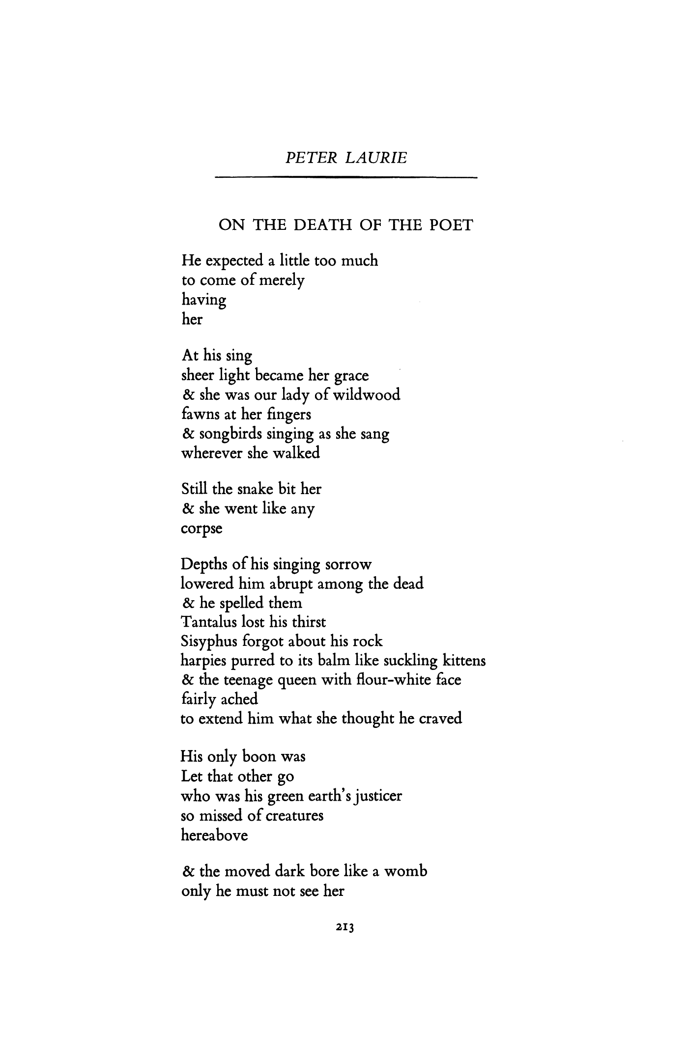 On the Death of the Poet