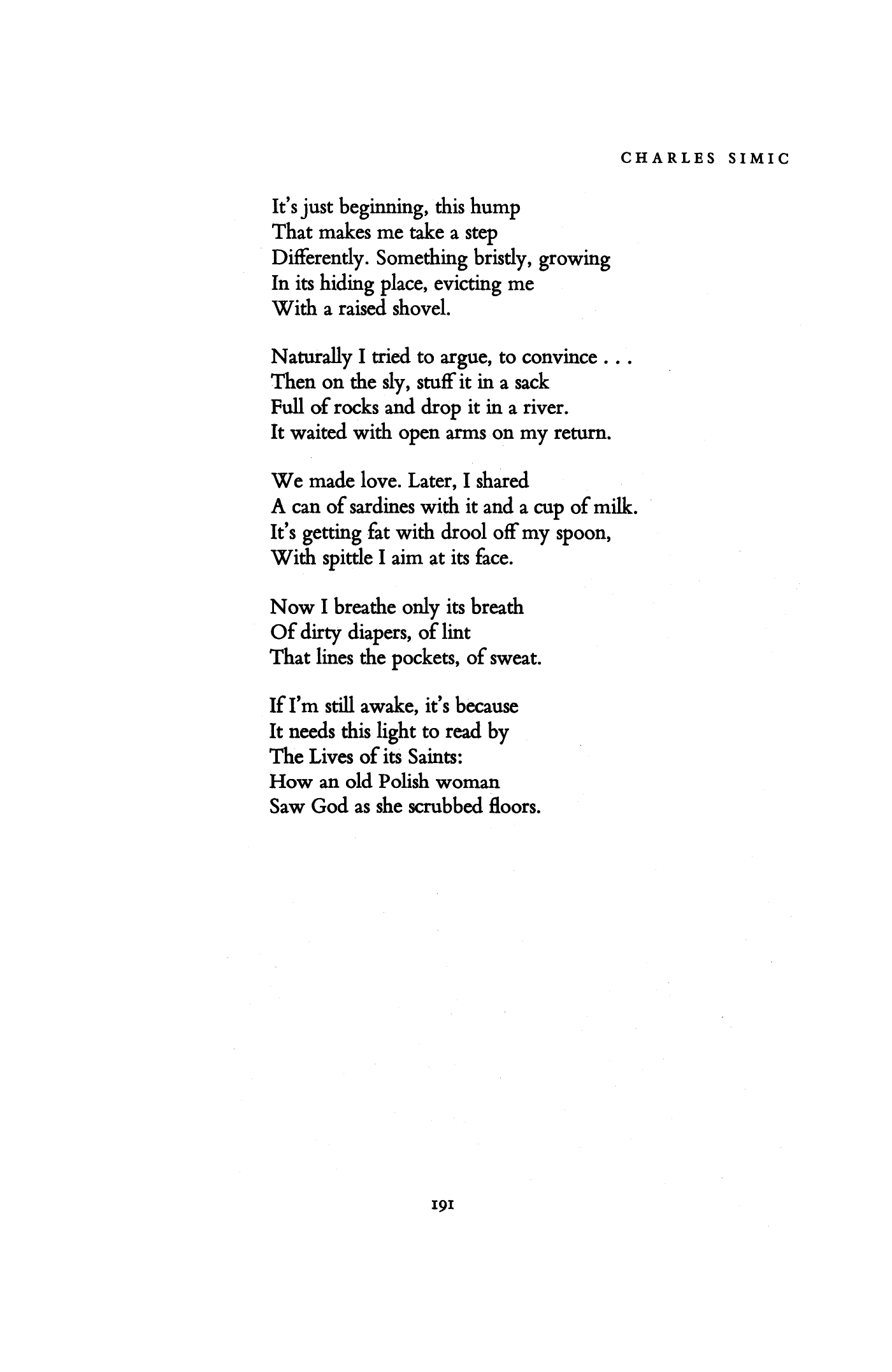 Charles simic famous poems image