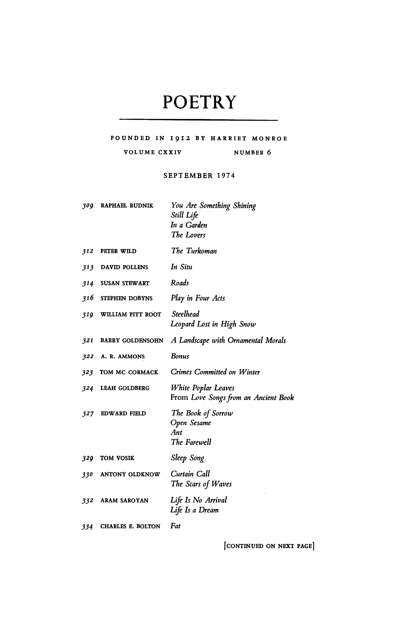 Poetry Magazine Archive Page