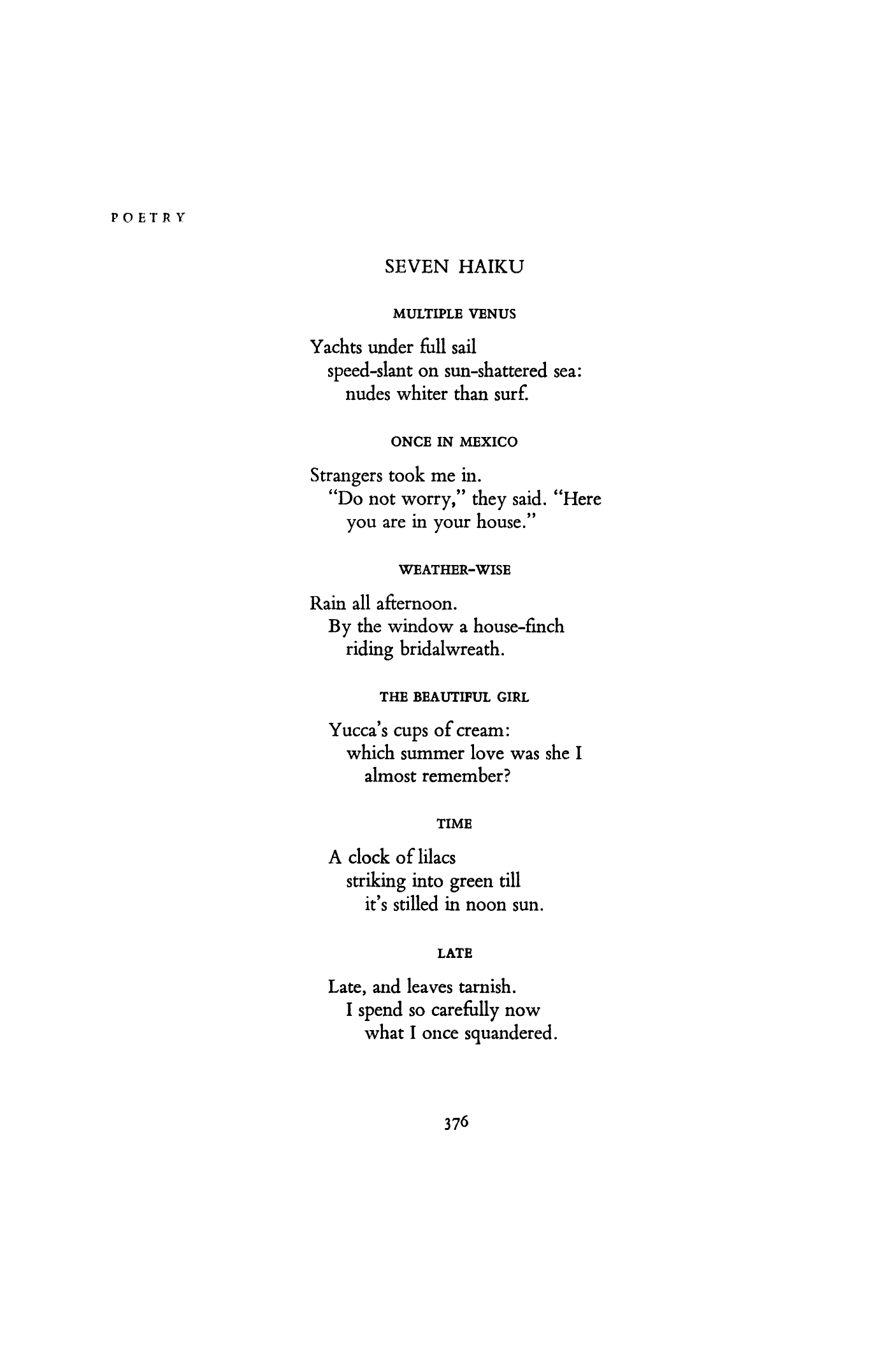 Seven Haiku