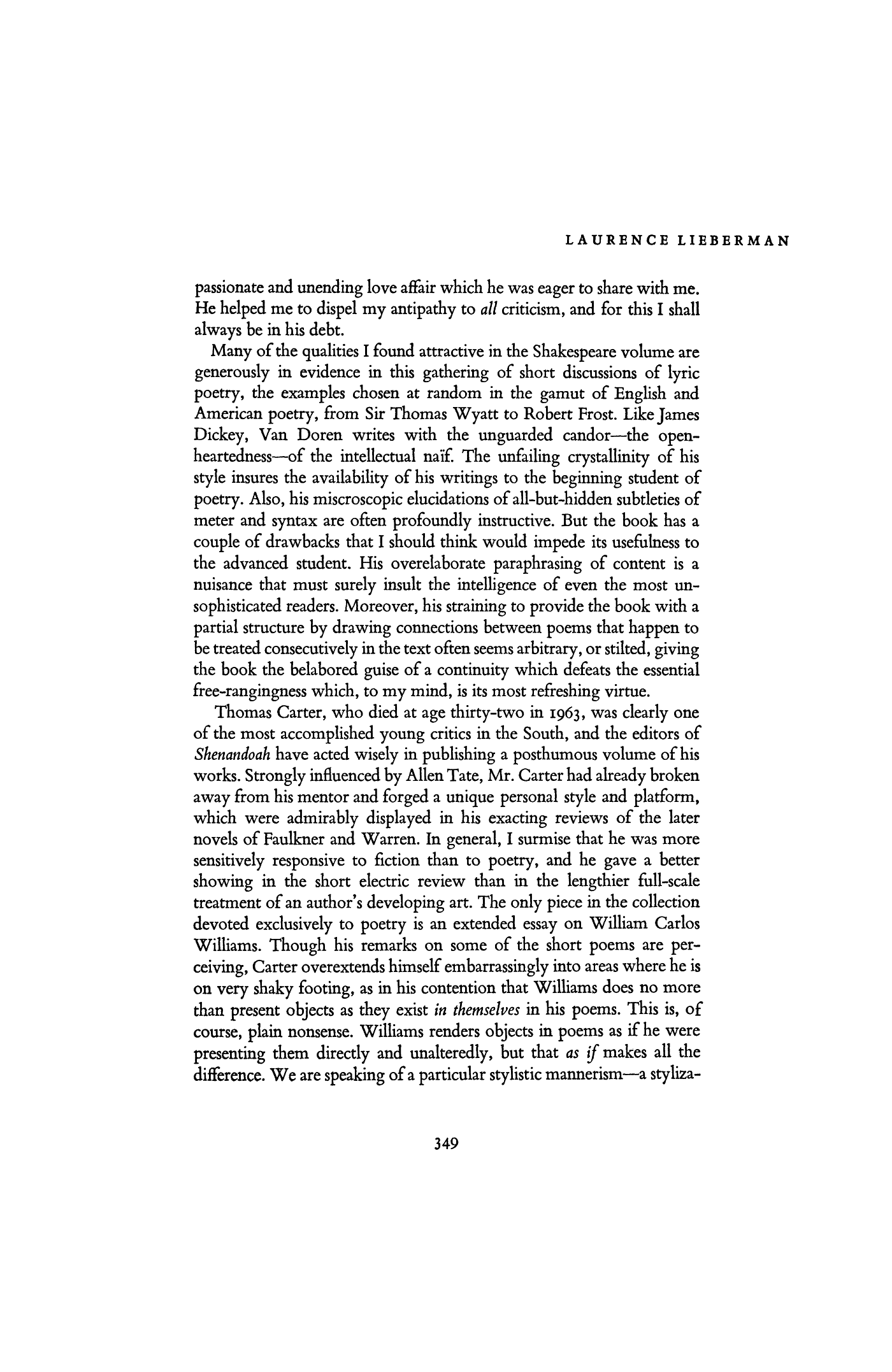 Poet-Critics and Scholar-Critics