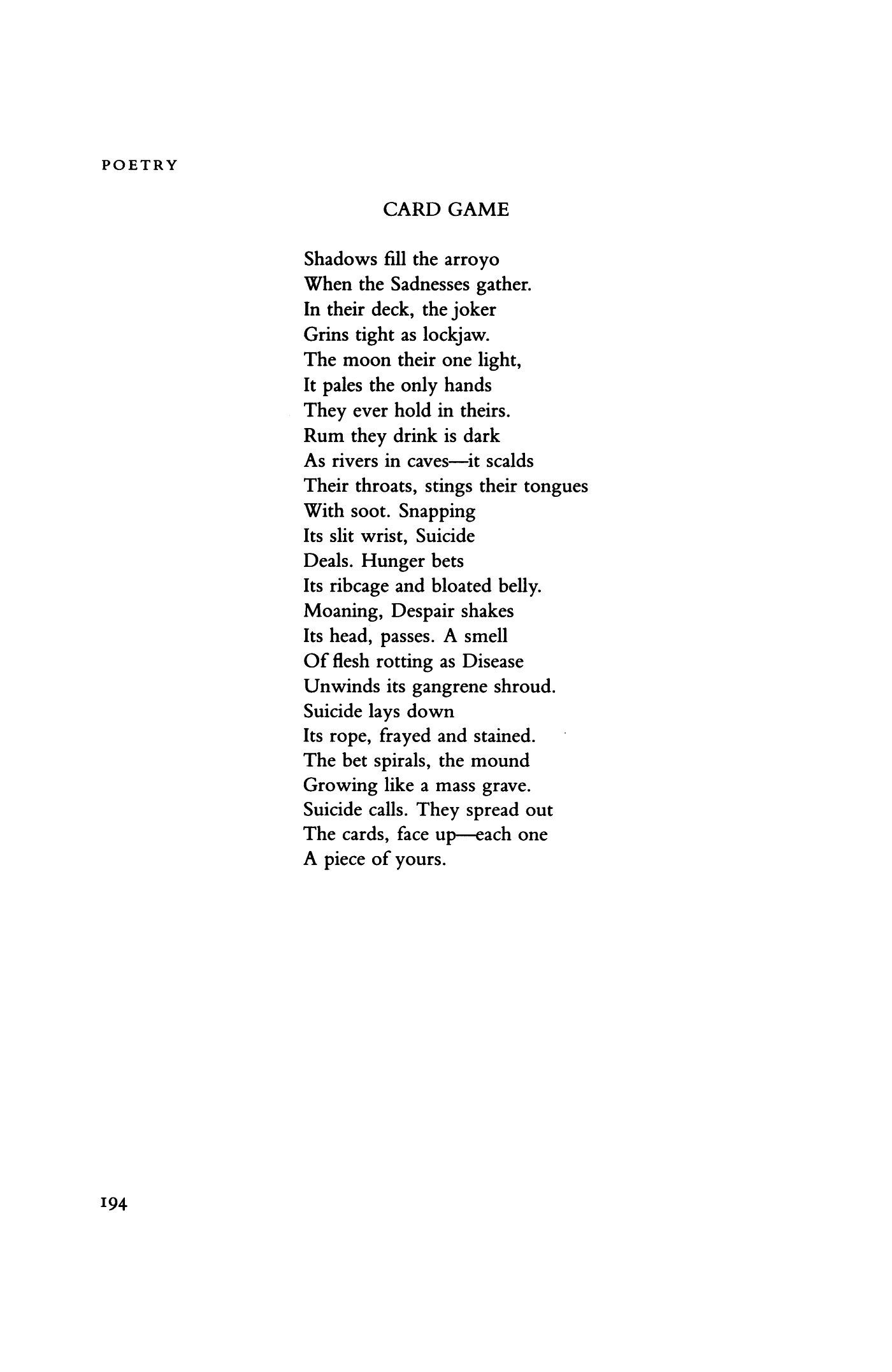 poems about cutting your wrist