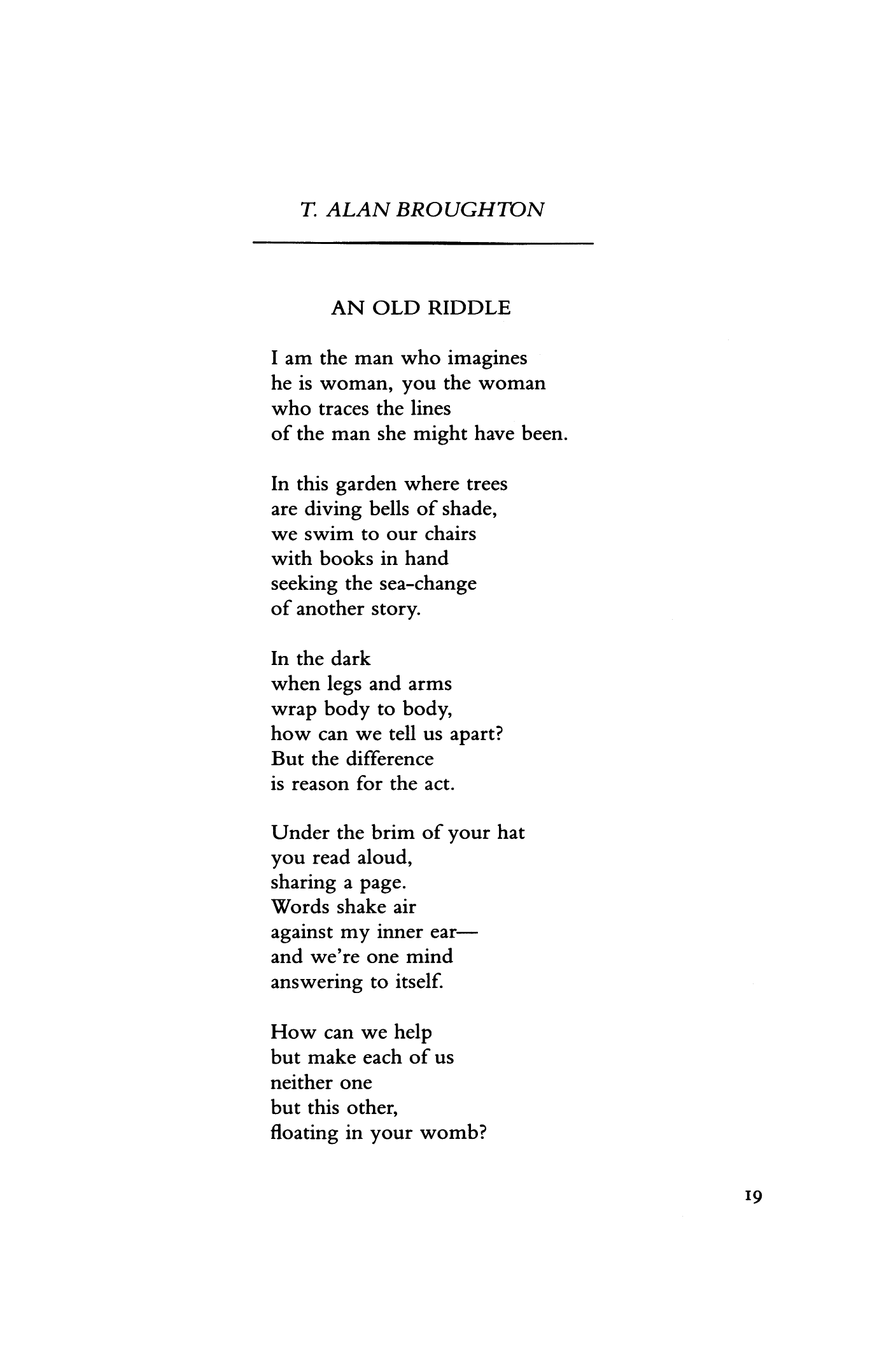 An Old Riddle